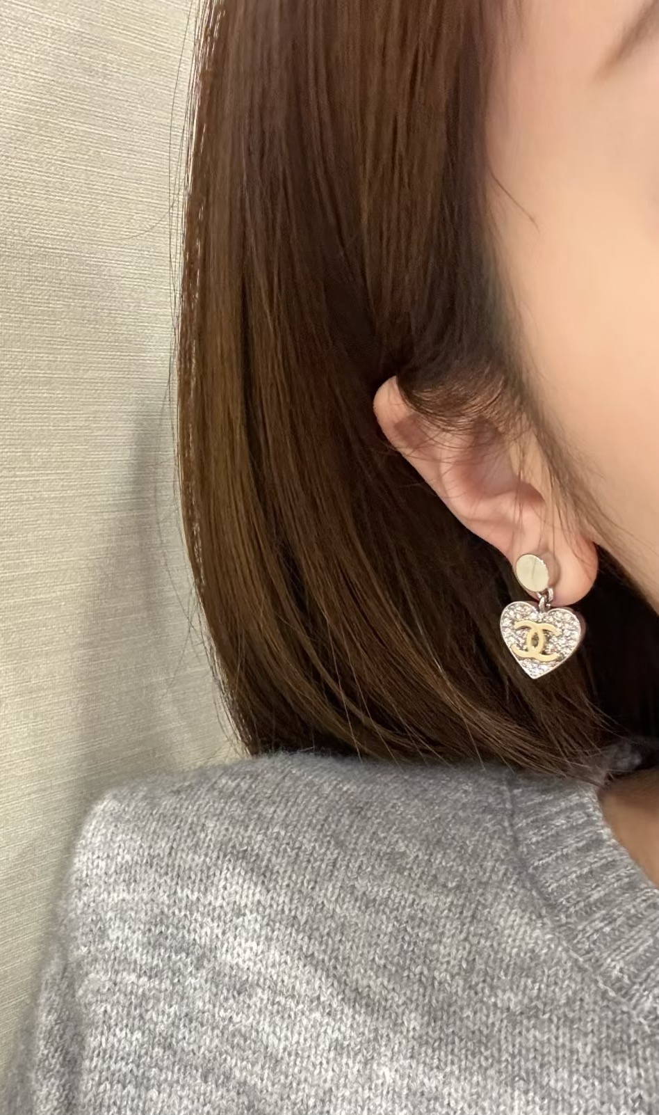 Chanel高仿經典心形吊墜耳環 雙C鑲鑽氣質耳飾| 7 Chanel高仿經典心形吊墜耳環 雙C鑲鑽氣質耳飾
