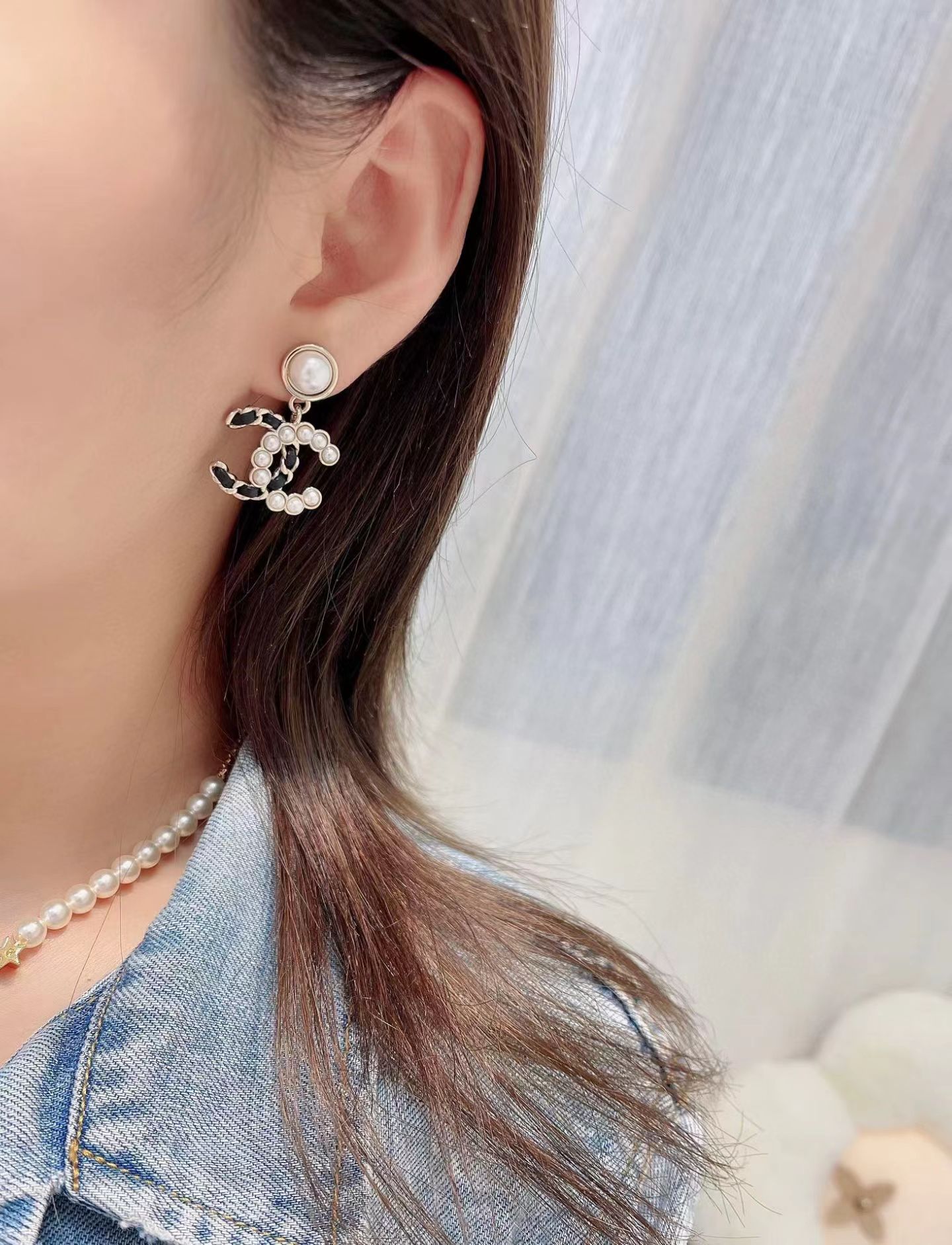 Chanel 高仿 珍珠編織雙C耳環 經典氣質款 高級感耳飾| 9 Chanel 高仿 珍珠編織雙C耳環 經典氣質款 高級感耳飾