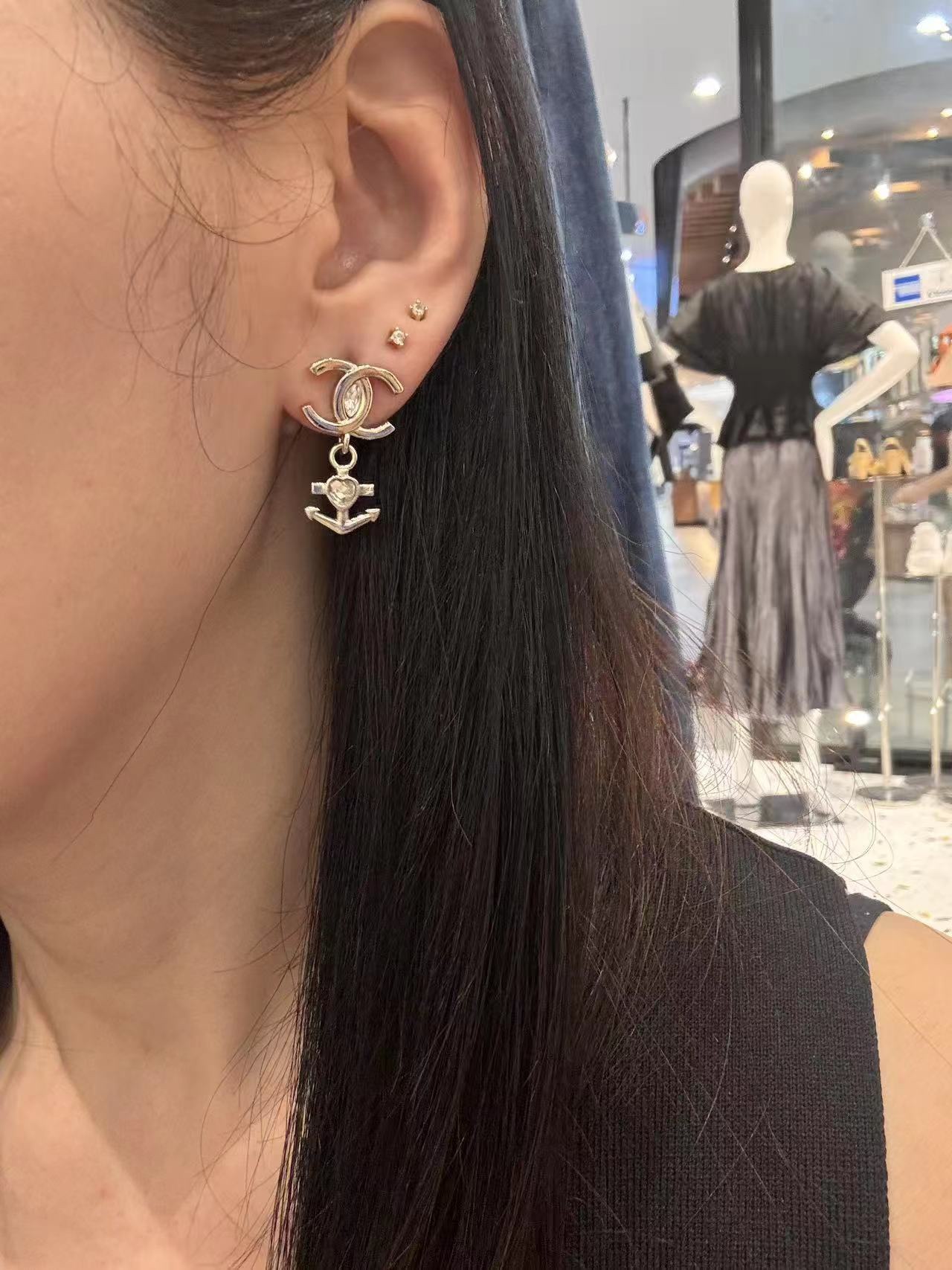 Chanel 高仿愛心錨形雙C耳環 時尚設計 高級感氣質耳飾| 7 Chanel 高仿愛心錨形雙C耳環 時尚設計 高級感氣質耳飾