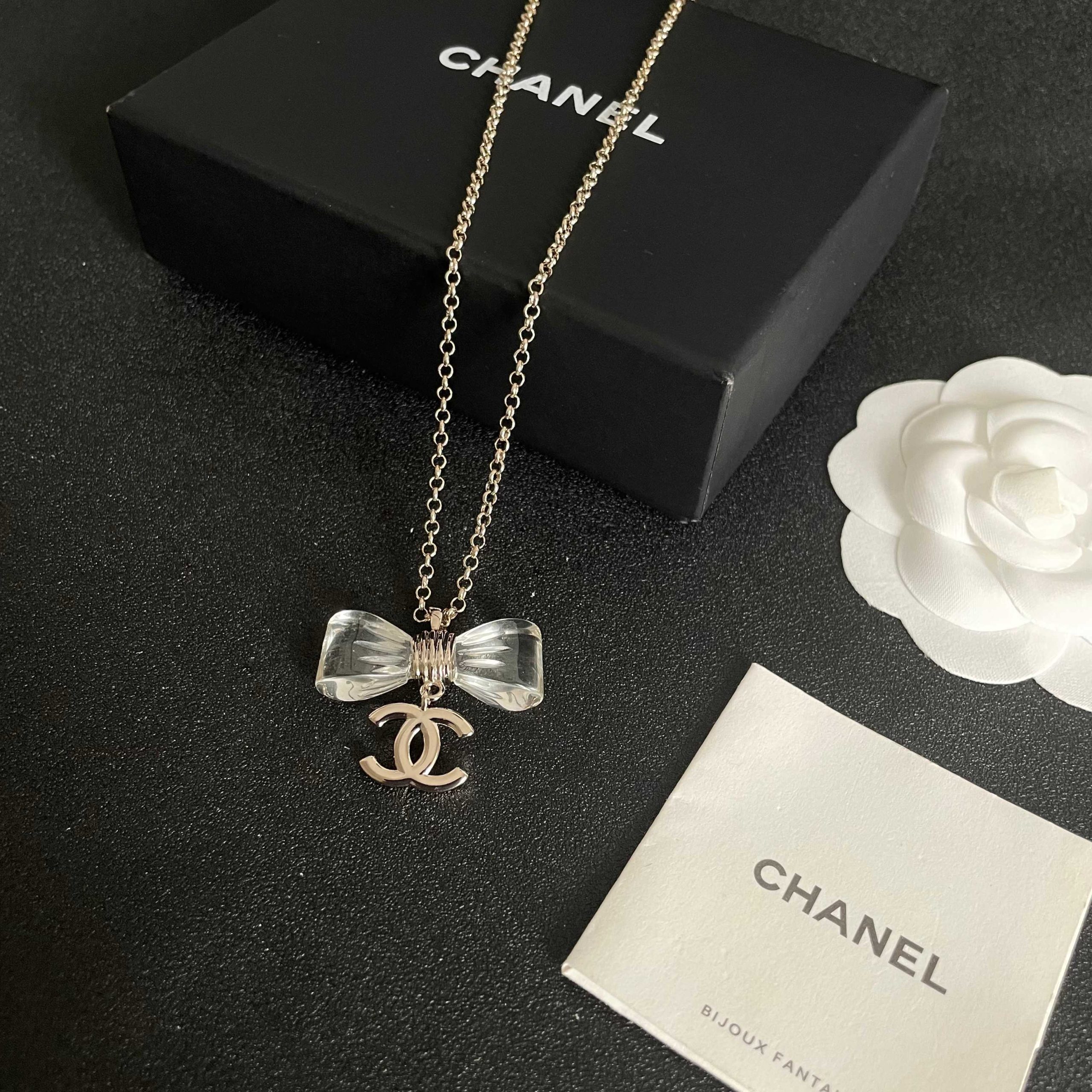 Chanel 一比一 蝴蝶結水晶雙C項鍊 透明設計 氣質百搭鎖骨鏈| 11 Chanel 一比一 蝴蝶結水晶雙C項鍊 透明設計 氣質百搭鎖骨鏈