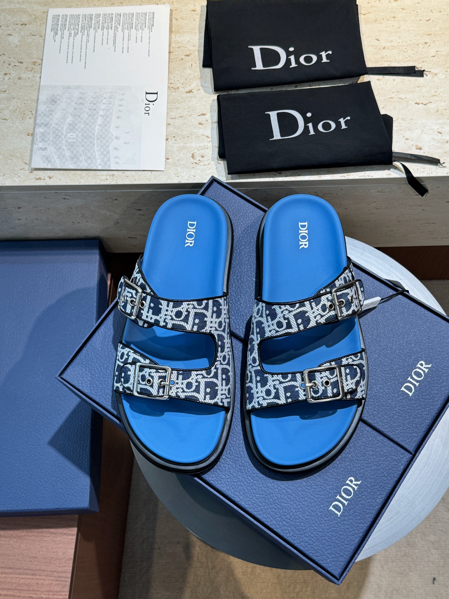 Dior 原單 男款拼接設計拖鞋 緹花+麂皮潮流款| 13 Dior 原單 男款拼接設計拖鞋 緹花+麂皮潮流款