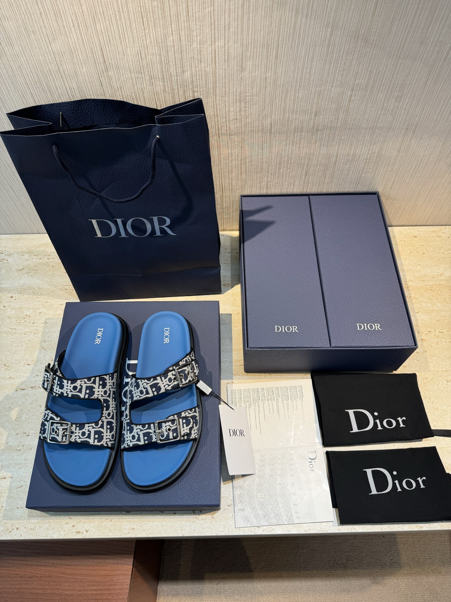 Dior 原單 男款拼接設計拖鞋 緹花+麂皮潮流款| 9 Dior 原單 男款拼接設計拖鞋 緹花+麂皮潮流款