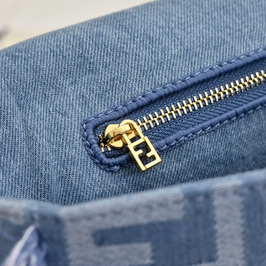 Fendi一比一FF牛仔流蘇Baguette法棍包 經典復古單肩包 藍色| 10 Fendi一比一FF牛仔流蘇Baguette法棍包 經典復古單肩包 藍色