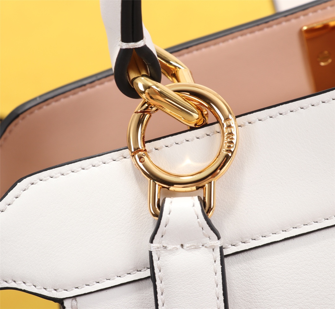 FENDI 高仿 女款 Peekaboo 手提包 白色 清新百搭 輕奢氣質款| 11 FENDI 高仿 女款 Peekaboo 手提包 白色 清新百搭 輕奢氣質款