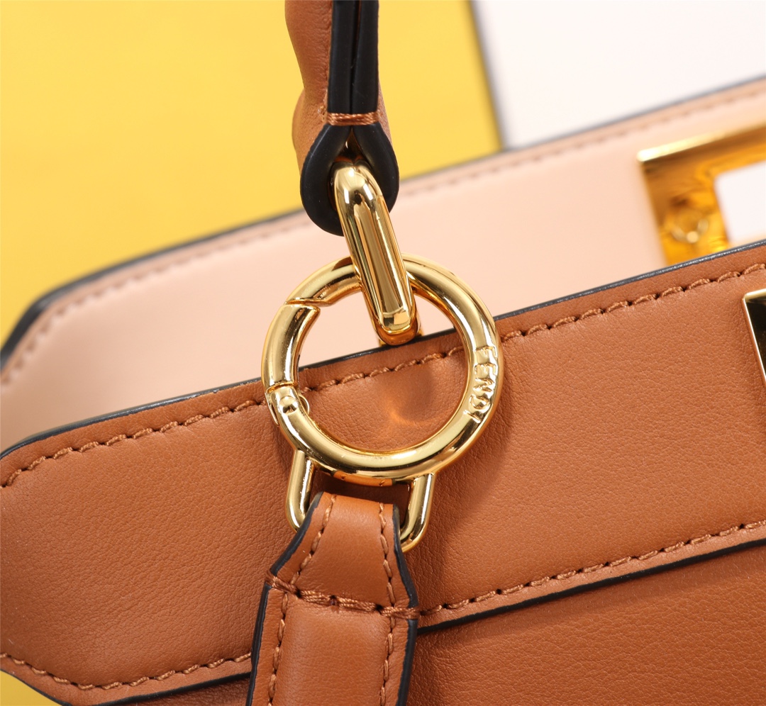 FENDI 高仿 女款 Peekaboo 手提包 焦糖棕 經典復古 通勤百搭款| 11 FENDI 高仿 女款 Peekaboo 手提包 焦糖棕 經典復古 通勤百搭款