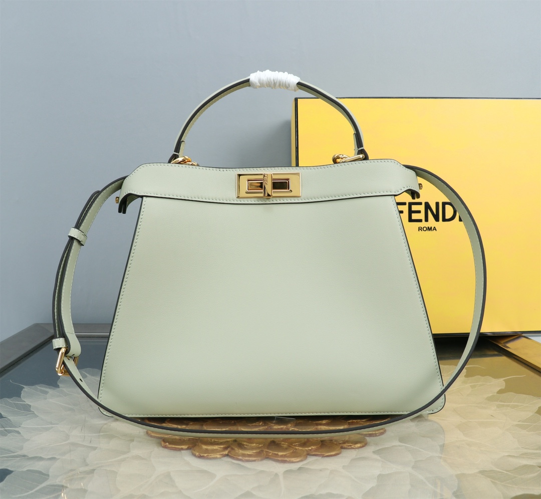 FENDI 一比一 女款 Peekaboo 手提包 淡綠色 清新百搭 輕奢風格款| 14 FENDI 一比一 女款 Peekaboo 手提包 淡綠色 清新百搭 輕奢風格款