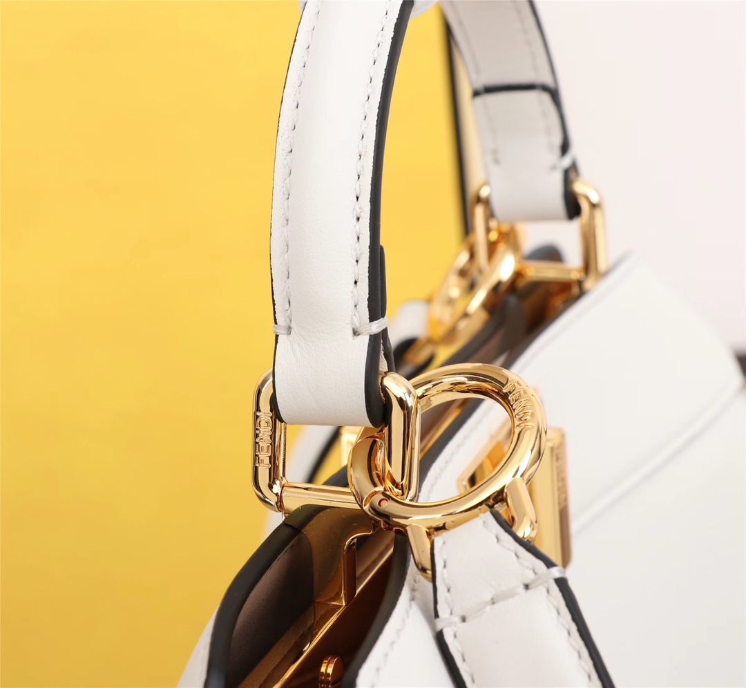 FENDI A貨 女款 Peekaboo 手提包 黑白拼接 經典設計 時尚百搭款| 9 FENDI A貨 女款 Peekaboo 手提包 黑白拼接 經典設計 時尚百搭款
