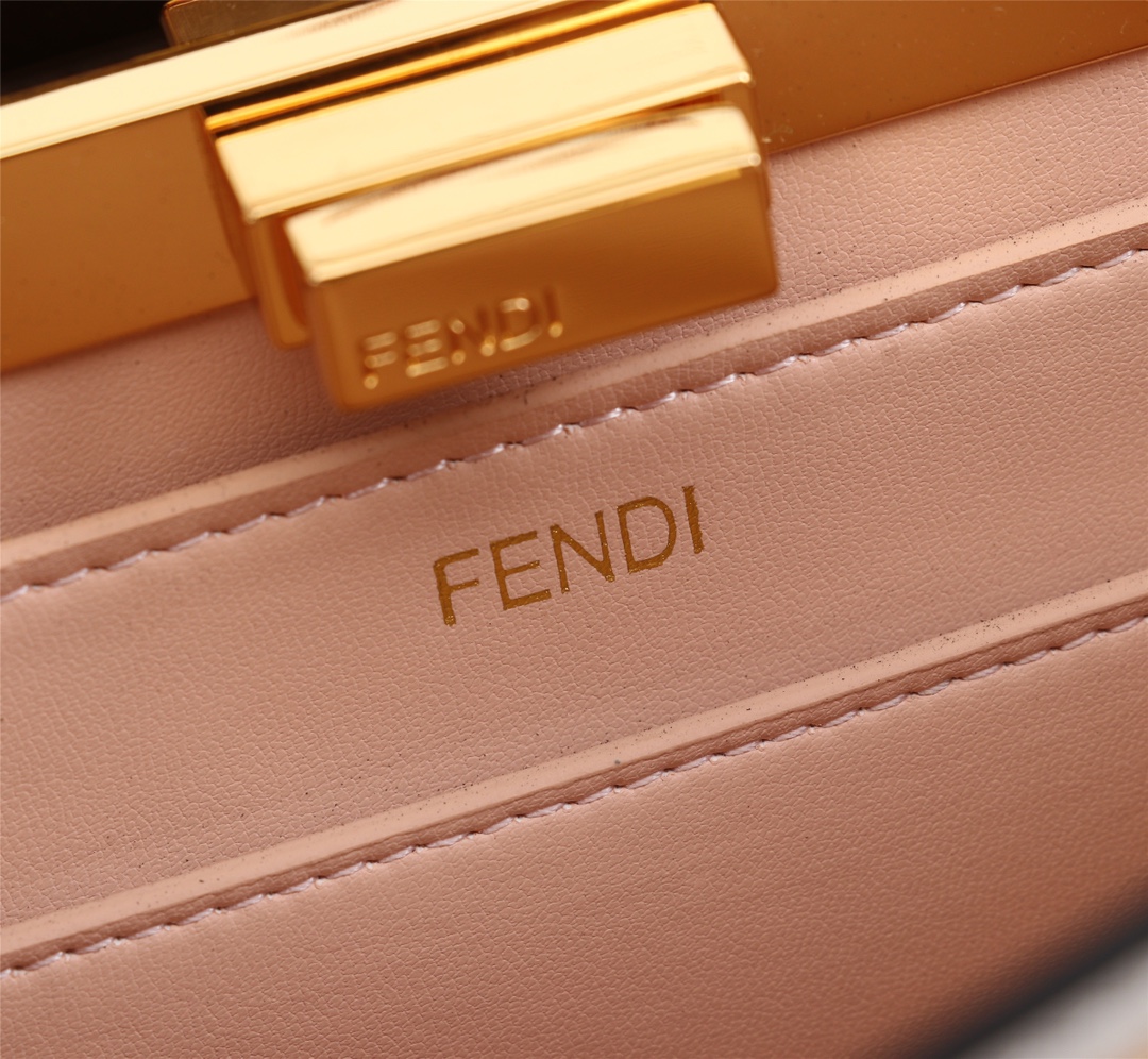 FENDI A貨 女款 Peekaboo 手提包 黑白拼接 經典設計 時尚百搭款| 8 FENDI A貨 女款 Peekaboo 手提包 黑白拼接 經典設計 時尚百搭款