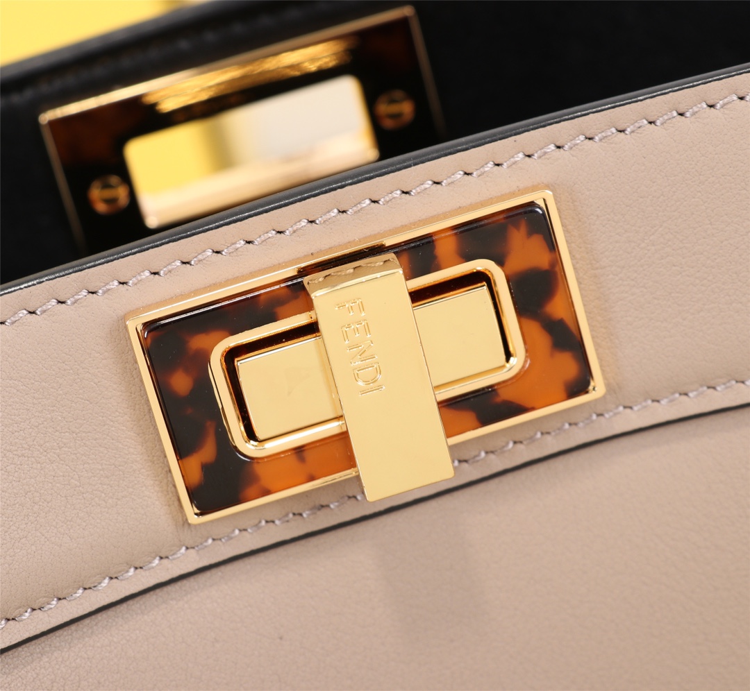 FENDI 原單 女款 Peekaboo 手提包 奶茶色 溫柔配色 時尚通勤款| 7 FENDI 原單 女款 Peekaboo 手提包 奶茶色 溫柔配色 時尚通勤款