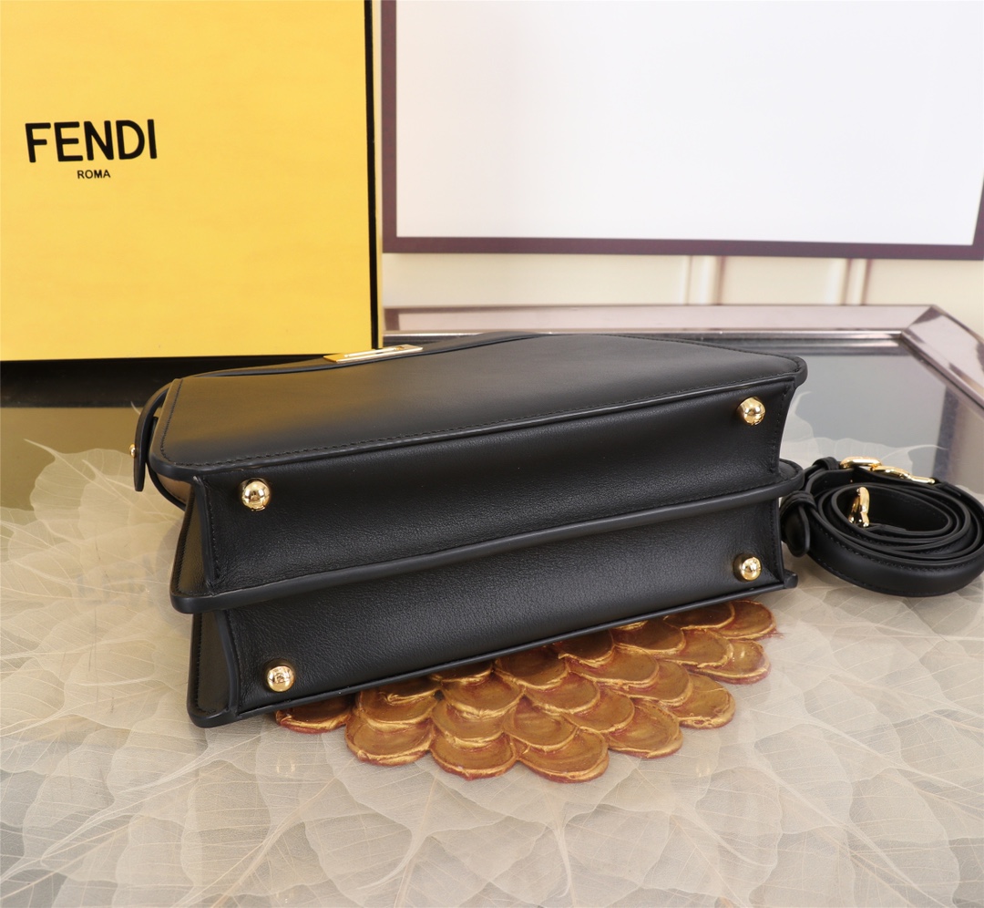 FENDI 高仿 女款 Peekaboo 手提包 黑色 經典極簡 百搭時尚款