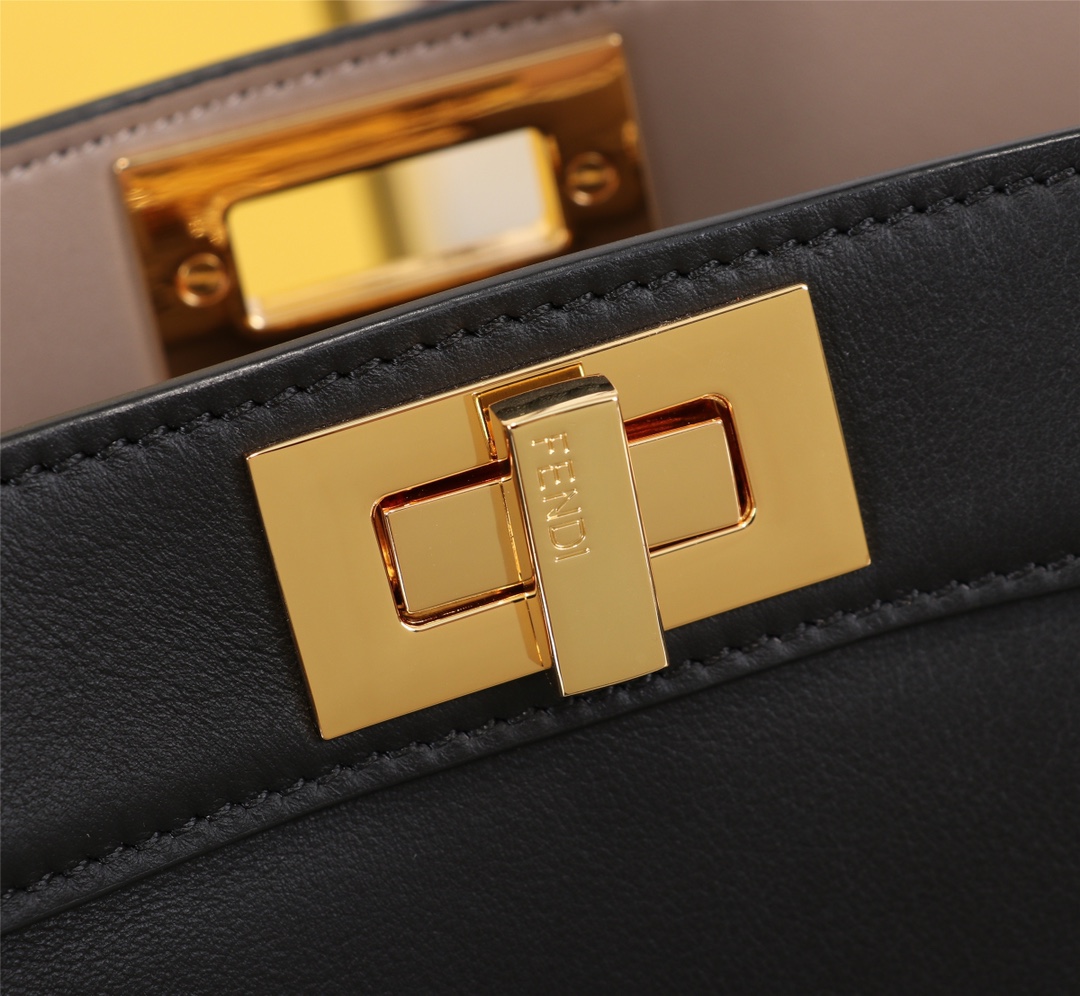 FENDI 高仿 女款 Peekaboo 手提包 黑色 經典極簡 百搭時尚款