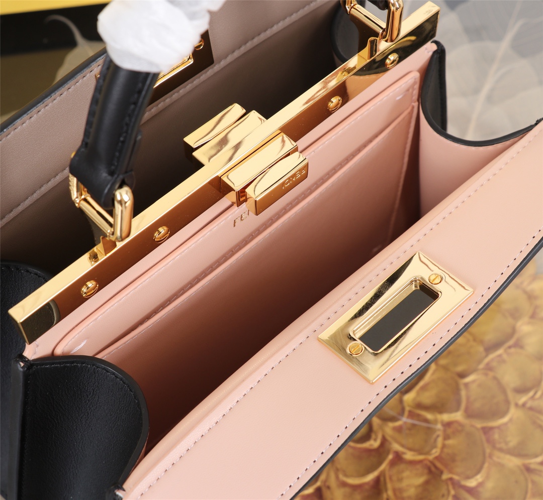 FENDI 高仿 女款 Peekaboo 手提包 黑色 經典極簡 百搭時尚款