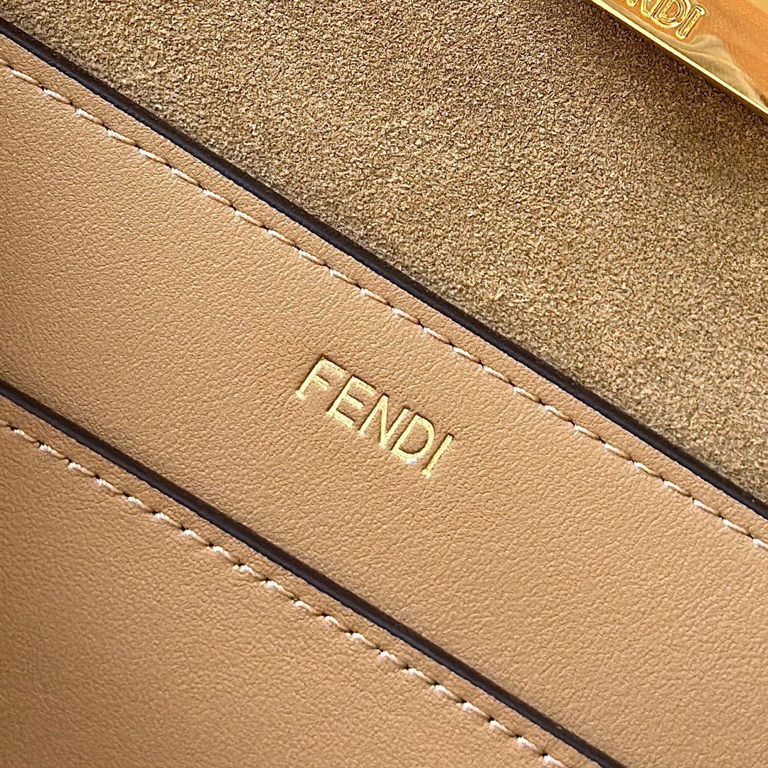 FENDI 一比一 女款 Peekaboo 手提包 大地棕色 經典設計 百搭款| 9 FENDI 一比一 女款 Peekaboo 手提包 大地棕色 經典設計 百搭款