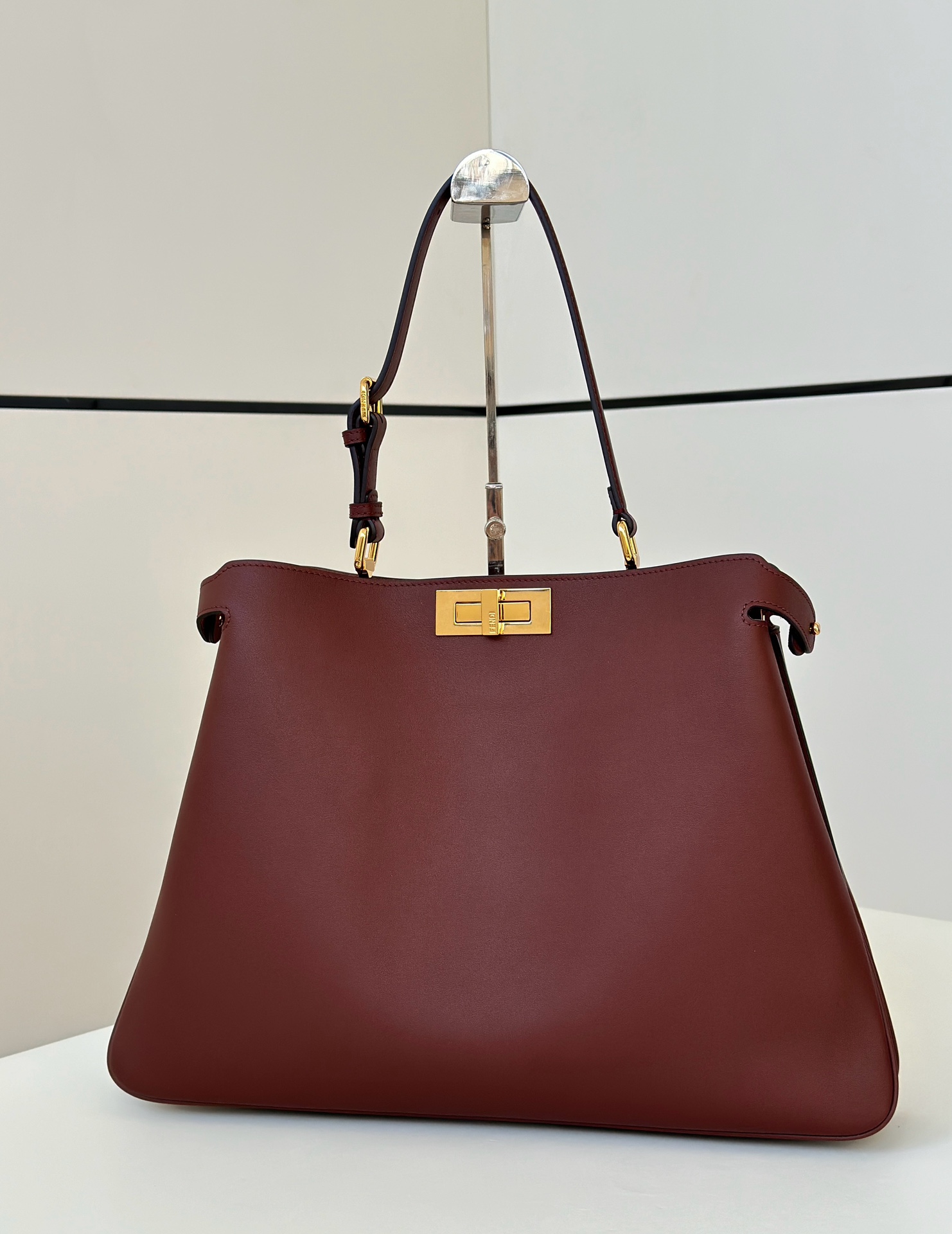 FENDI A貨 女款 Peekaboo 手提包 酒紅色 復古風格 高級感款