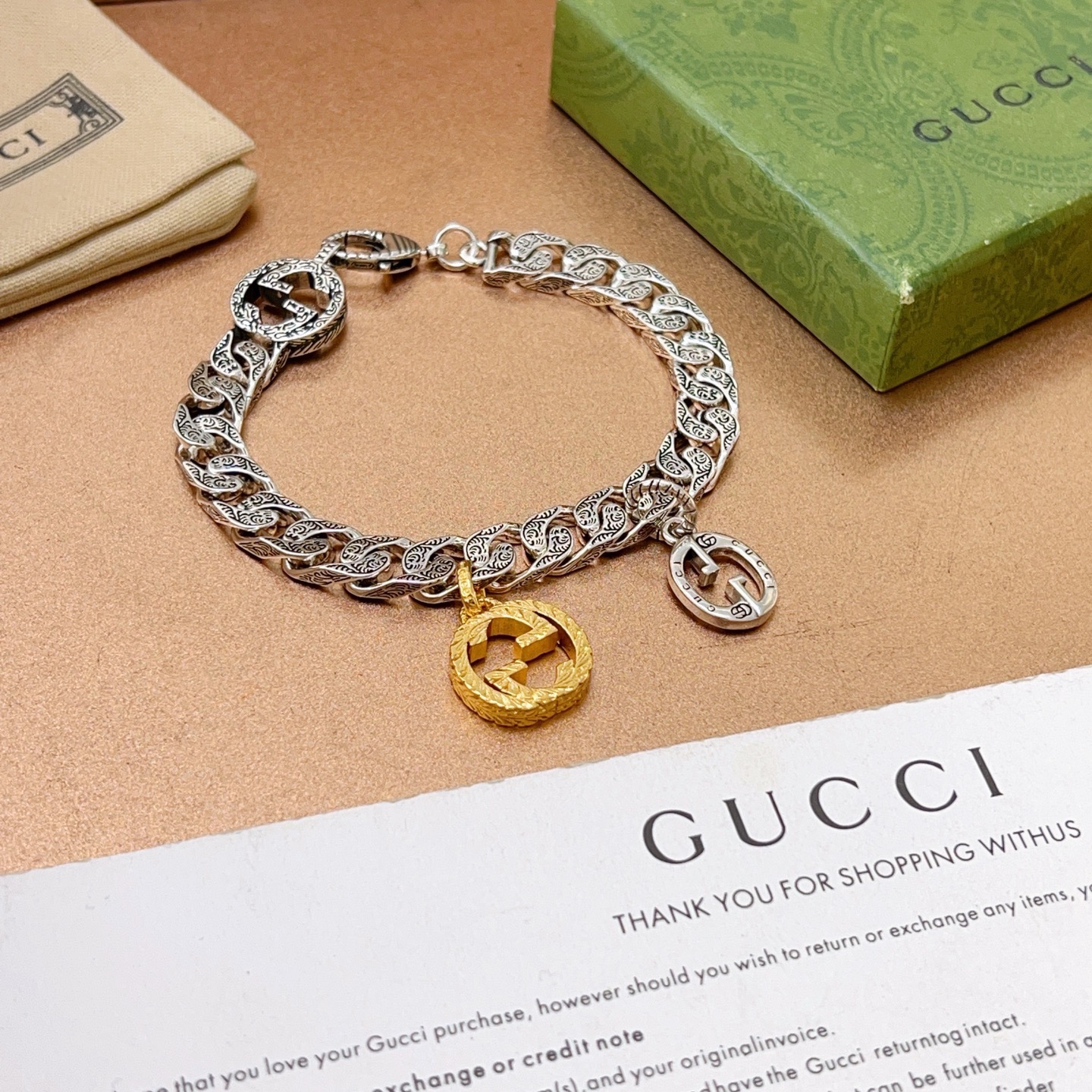 Gucci原單復古鏈條手鍊 GG吊墜設計男女時尚百搭飾品| 9 Gucci原單復古鏈條手鍊 GG吊墜設計男女時尚百搭飾品