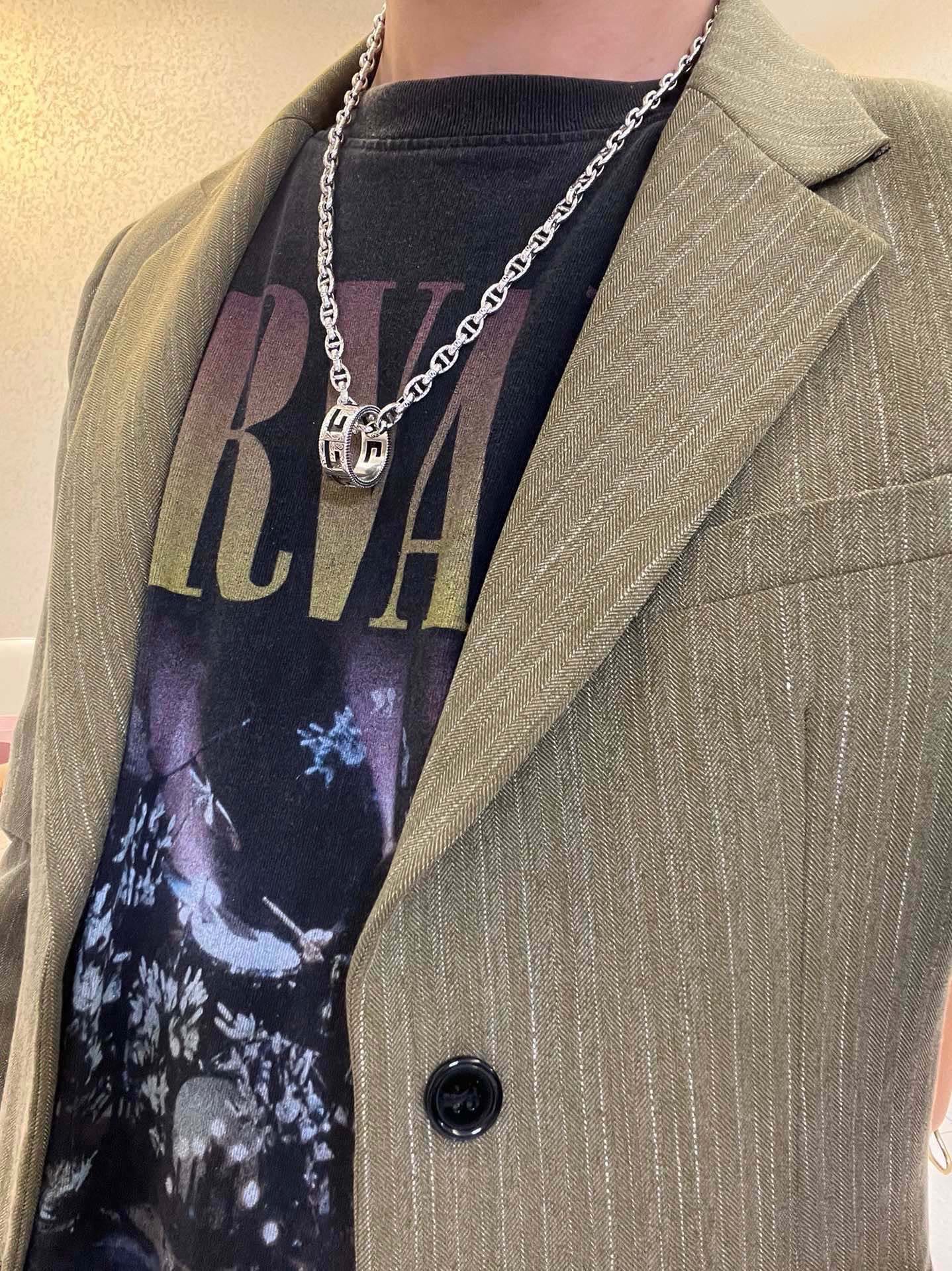 Gucci A貨雙G鏈條項鍊 復古雕刻設計潮流百搭男女款| 13 Gucci A貨雙G鏈條項鍊 復古雕刻設計潮流百搭男女款