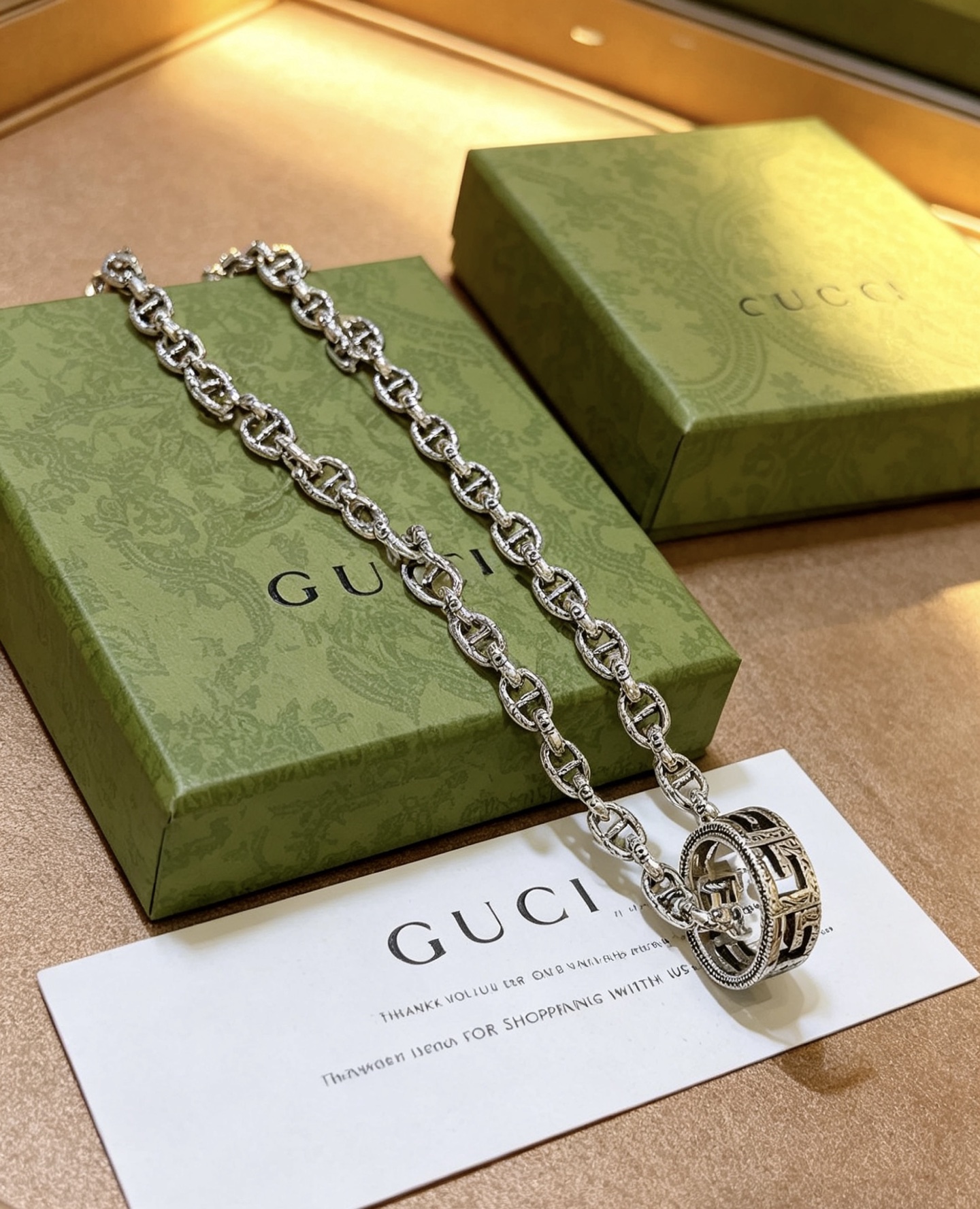 Gucci A貨雙G鏈條項鍊 復古雕刻設計潮流百搭男女款| 12 Gucci A貨雙G鏈條項鍊 復古雕刻設計潮流百搭男女款