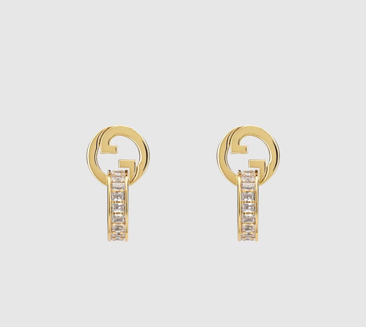 GUCCI 高仿 雙G圓環耳環 金色鑲鑽氣質款| 6 GUCCI 高仿 雙G圓環耳環 金色鑲鑽氣質款