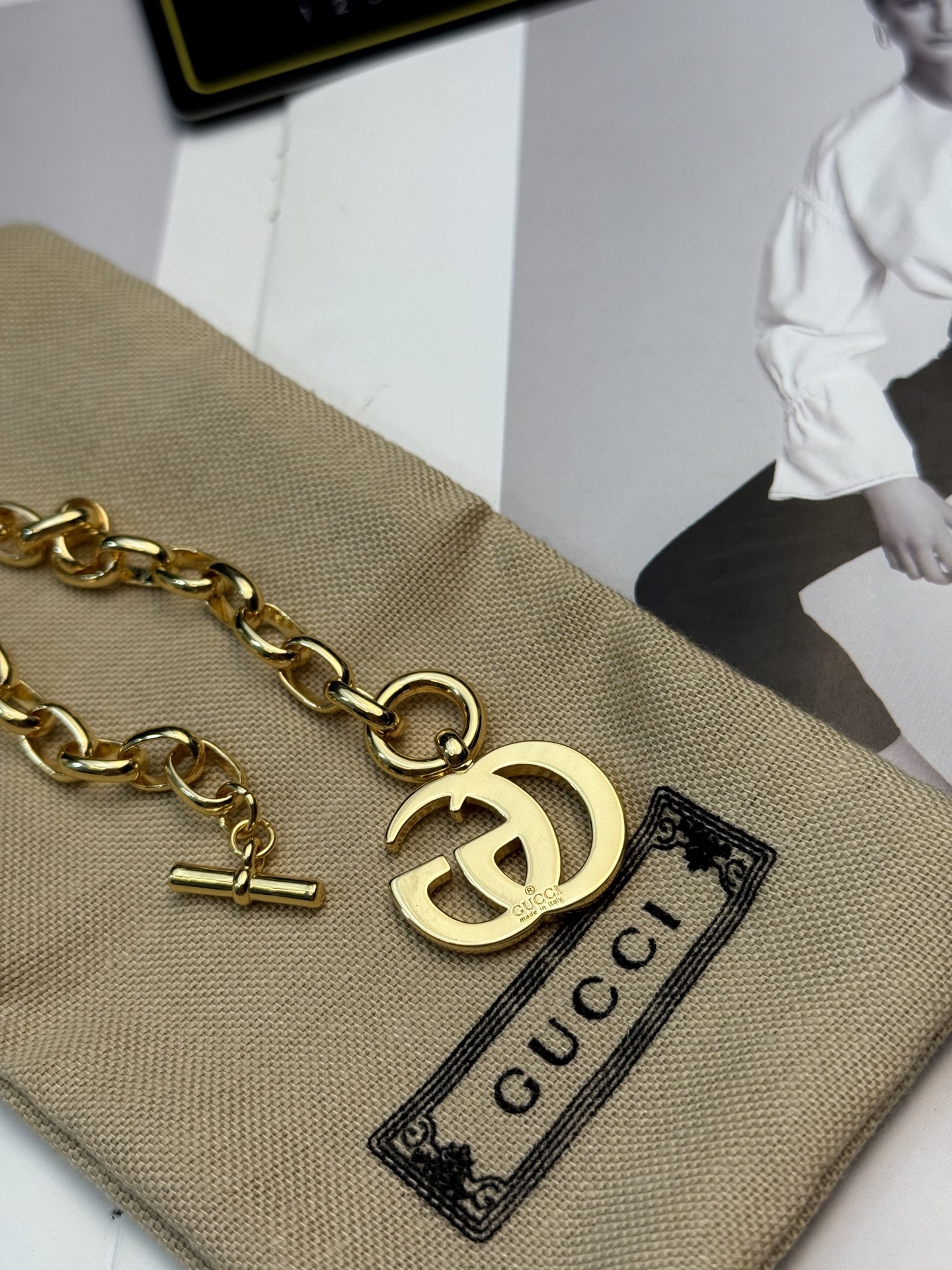 GUCCI 原單雙G圓牌手鍊 鑲鑽氣質款| 9 GUCCI 原單雙G圓牌手鍊 鑲鑽氣質款