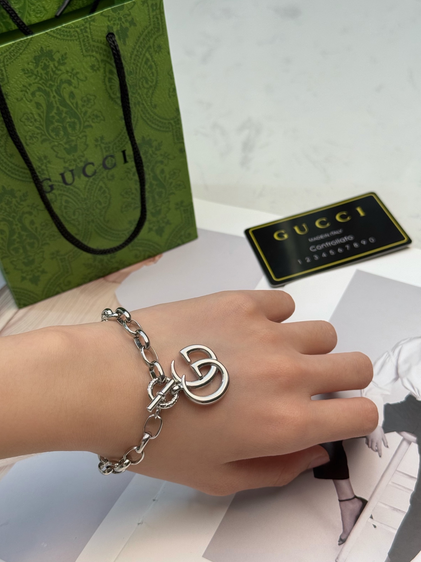 GUCCI 原單雙G金屬手鍊 簡約鏈條設計款| 6 GUCCI 原單雙G金屬手鍊 簡約鏈條設計款