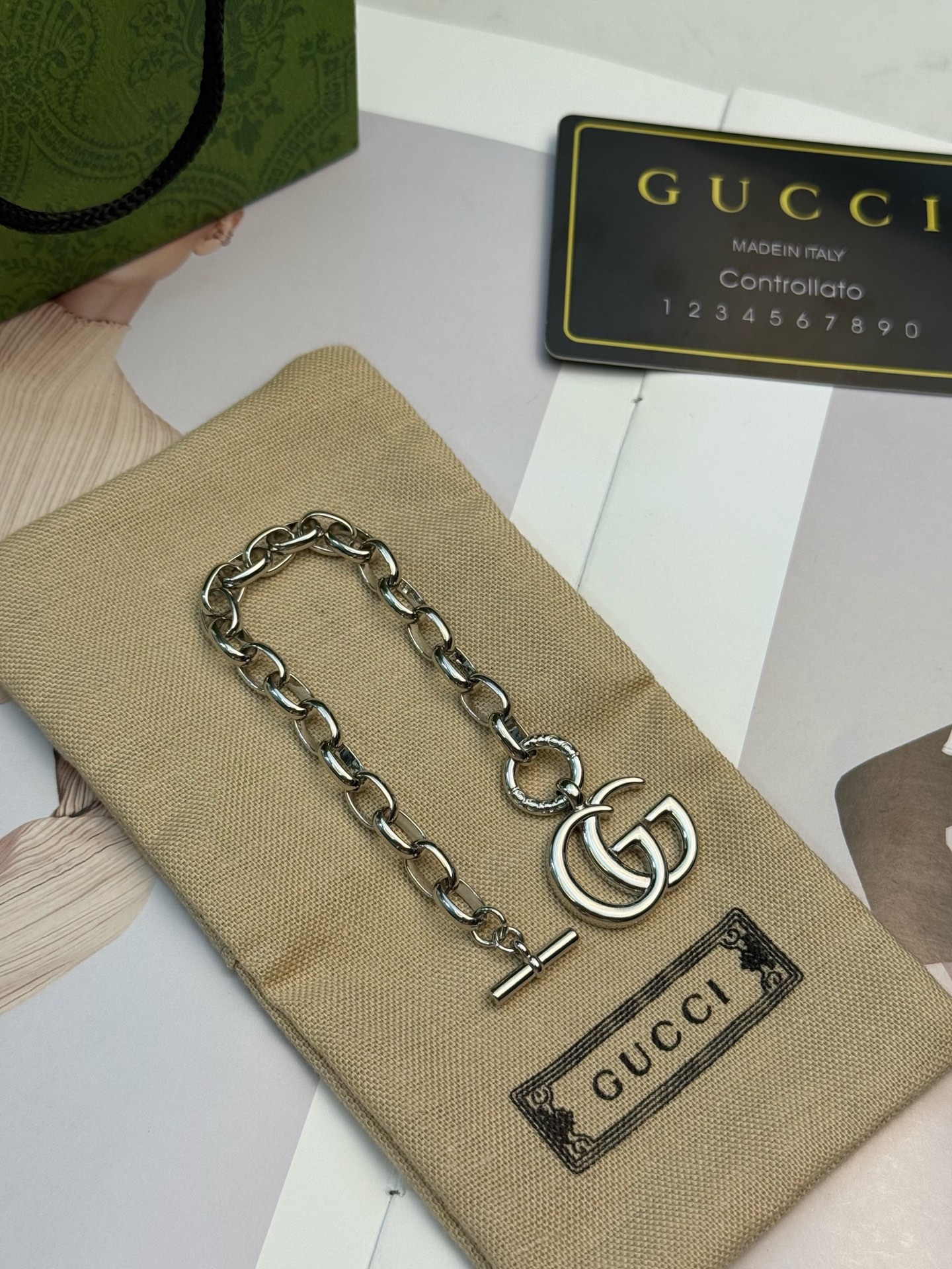 GUCCI 原單雙G金屬手鍊 簡約鏈條設計款| 11 GUCCI 原單雙G金屬手鍊 簡約鏈條設計款