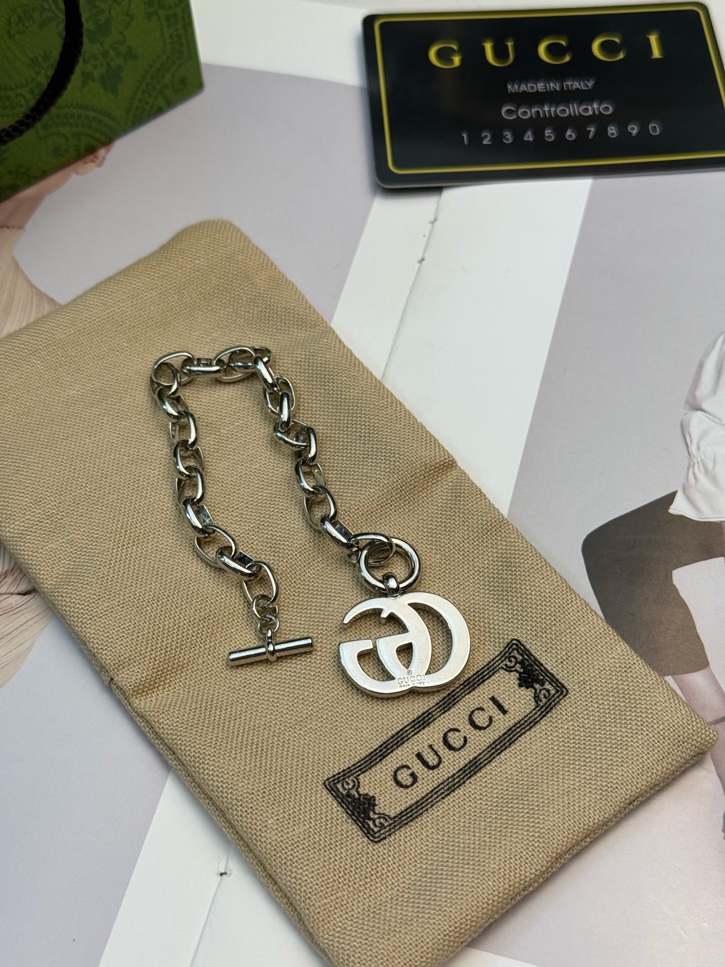 GUCCI 原單雙G金屬手鍊 簡約鏈條設計款| 8 GUCCI 原單雙G金屬手鍊 簡約鏈條設計款