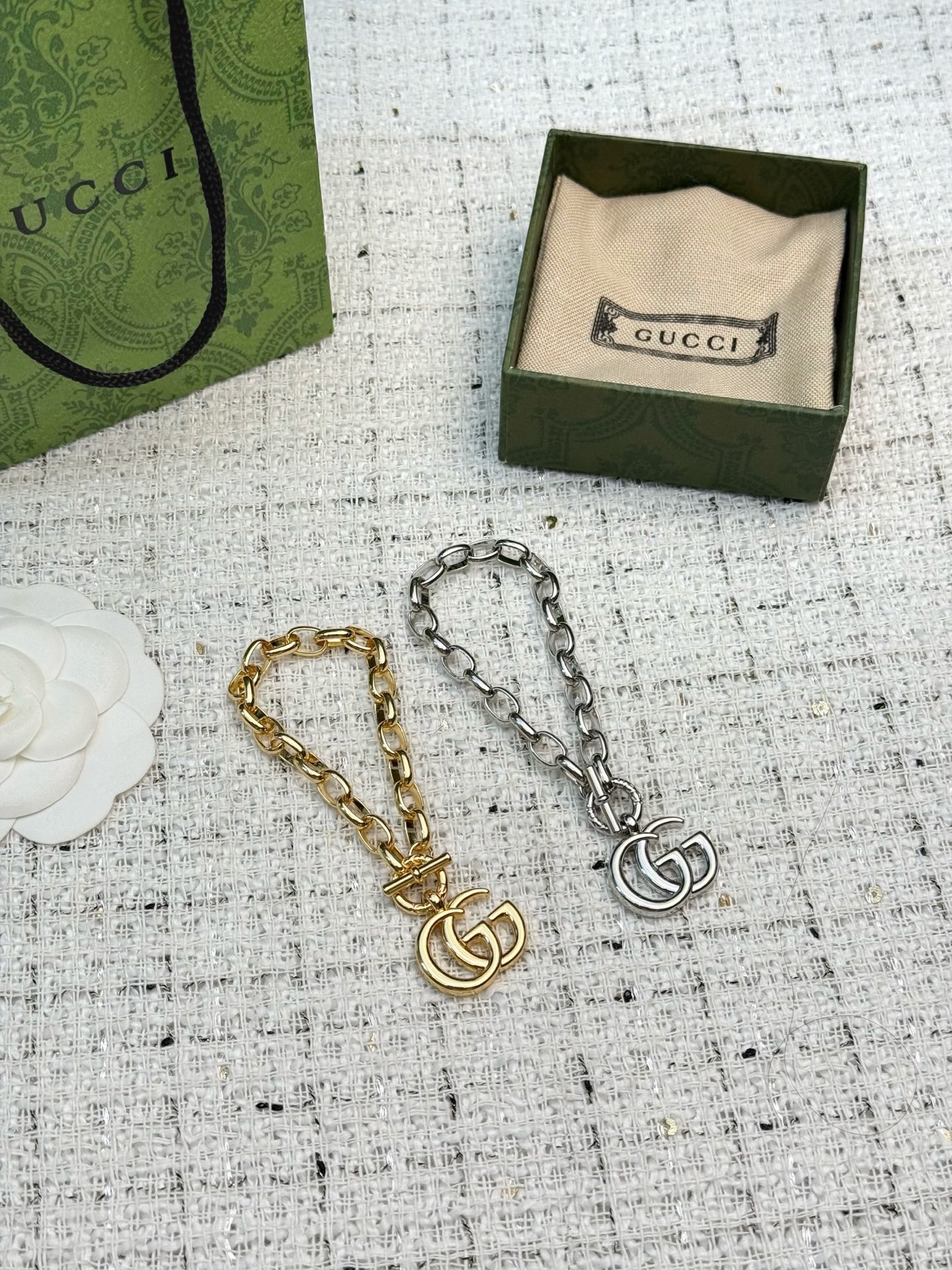 GUCCI 原單雙G金屬手鍊 簡約鏈條設計款| 7 GUCCI 原單雙G金屬手鍊 簡約鏈條設計款