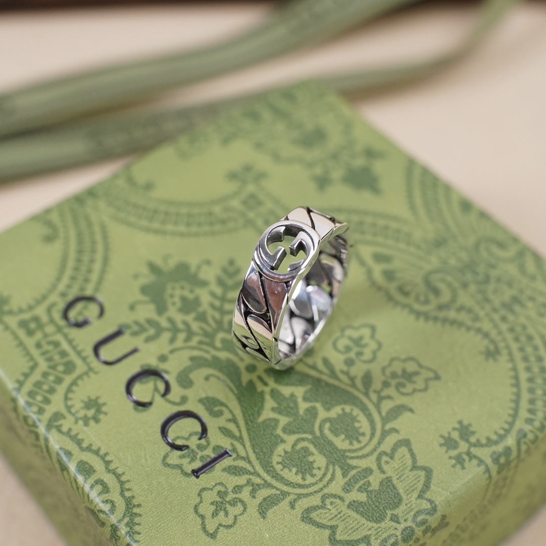 GUCCI 高仿GG標誌戒指 經典圓形Logo設計 百搭時尚指環| 12 GUCCI 高仿GG標誌戒指 經典圓形Logo設計 百搭時尚指環