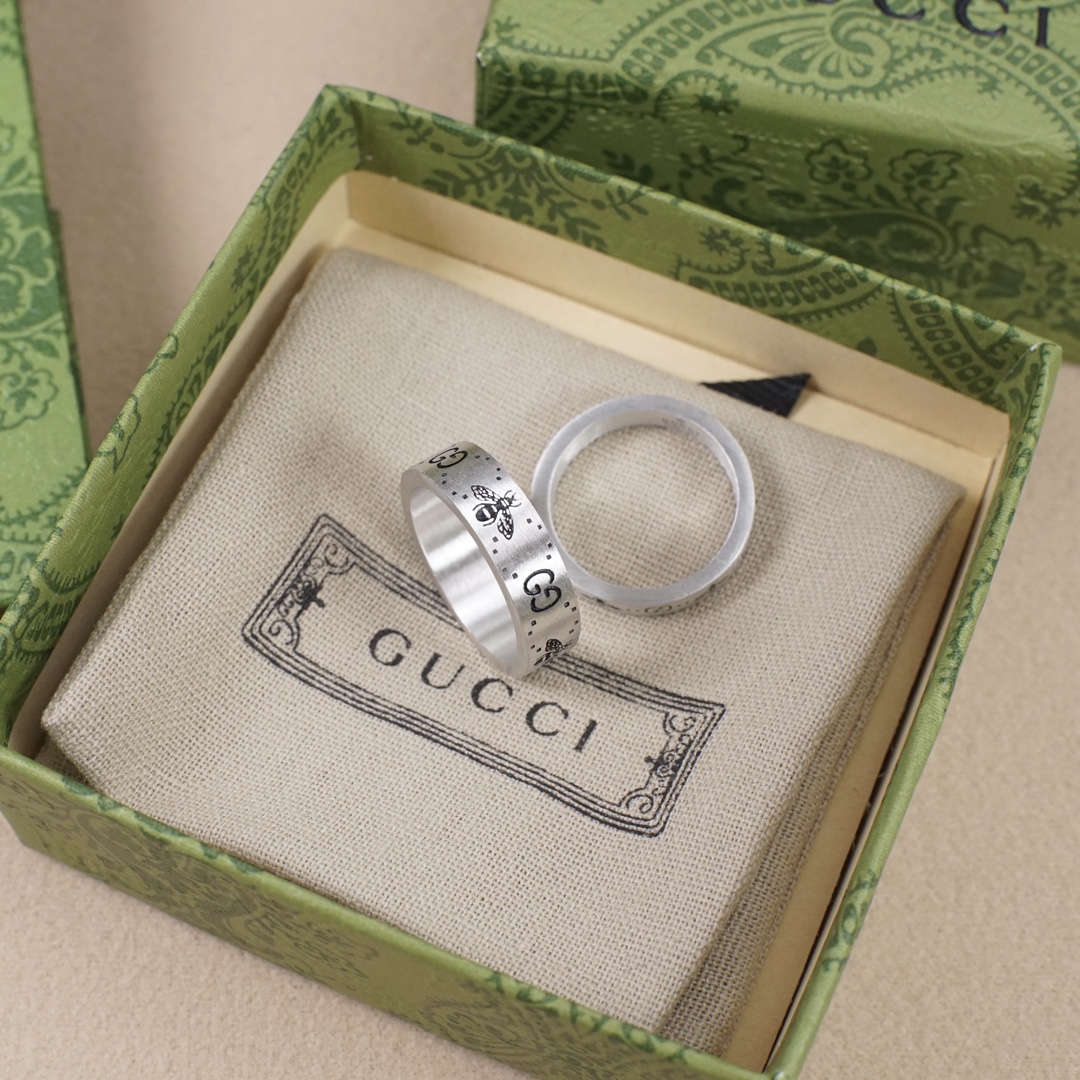 GUCCI 原單蜜蜂雙G對戒 復古雕刻情侶戒指 潮流飾品| 13 GUCCI 原單蜜蜂雙G對戒 復古雕刻情侶戒指 潮流飾品