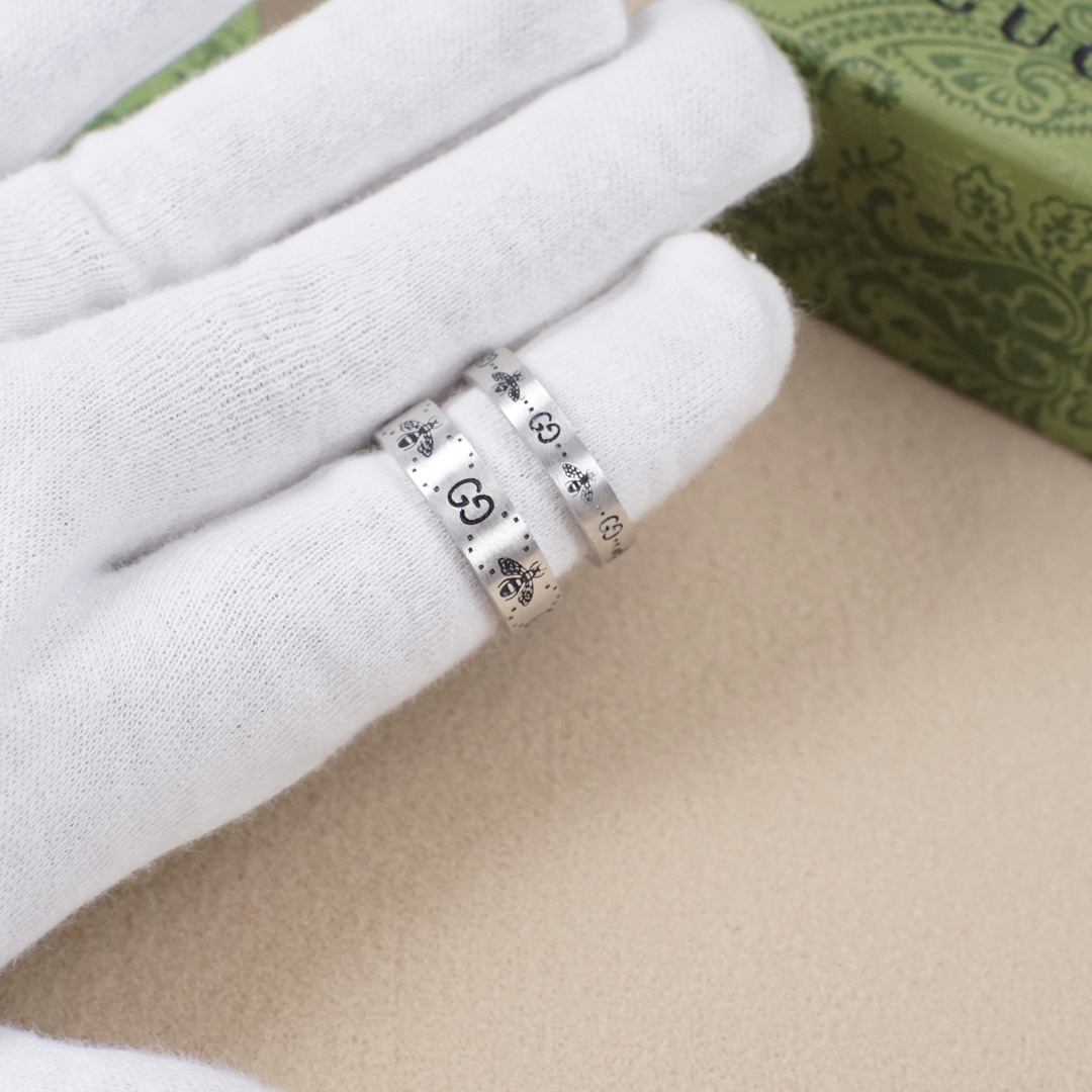 GUCCI 原單蜜蜂雙G對戒 復古雕刻情侶戒指 潮流飾品| 11 GUCCI 原單蜜蜂雙G對戒 復古雕刻情侶戒指 潮流飾品