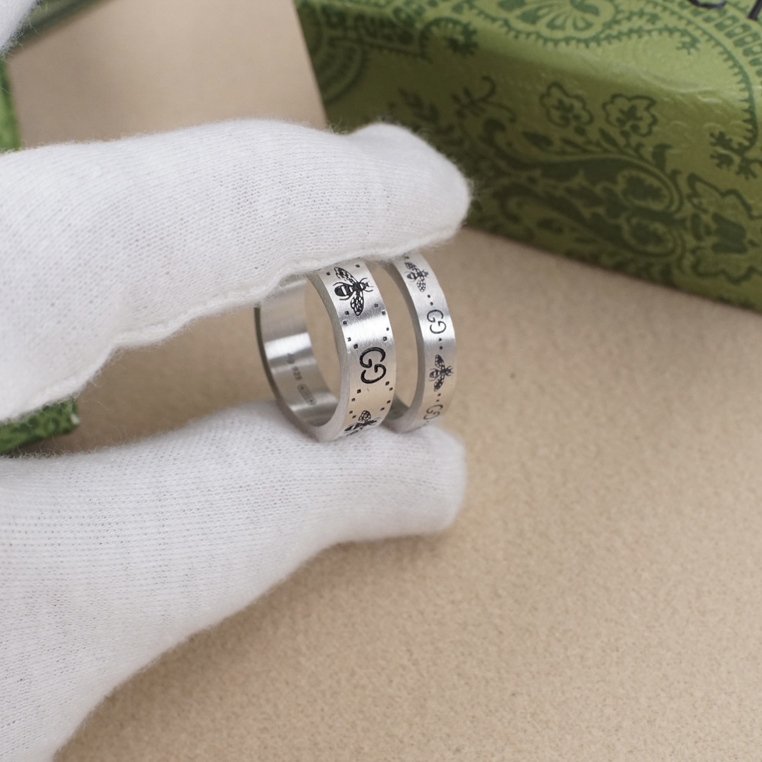 GUCCI 原單蜜蜂雙G對戒 復古雕刻情侶戒指 潮流飾品| 10 GUCCI 原單蜜蜂雙G對戒 復古雕刻情侶戒指 潮流飾品