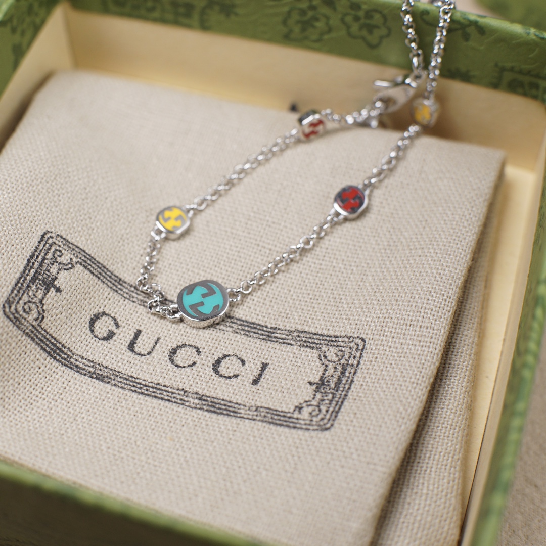 GUCCI 高仿多彩圓標細鏈項鍊 輕奢設計 百搭長鏈飾品| 9 GUCCI 高仿多彩圓標細鏈項鍊 輕奢設計 百搭長鏈飾品
