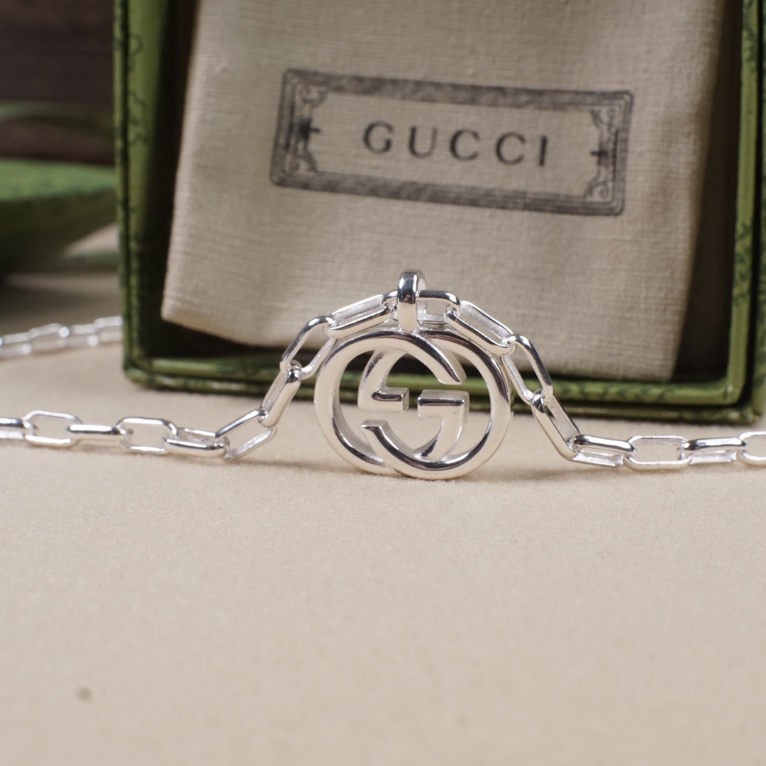GUCCI 原單雙層鏈條項鍊 經典GG吊墜設計 潮流重工飾品| 9 GUCCI 原單雙層鏈條項鍊 經典GG吊墜設計 潮流重工飾品