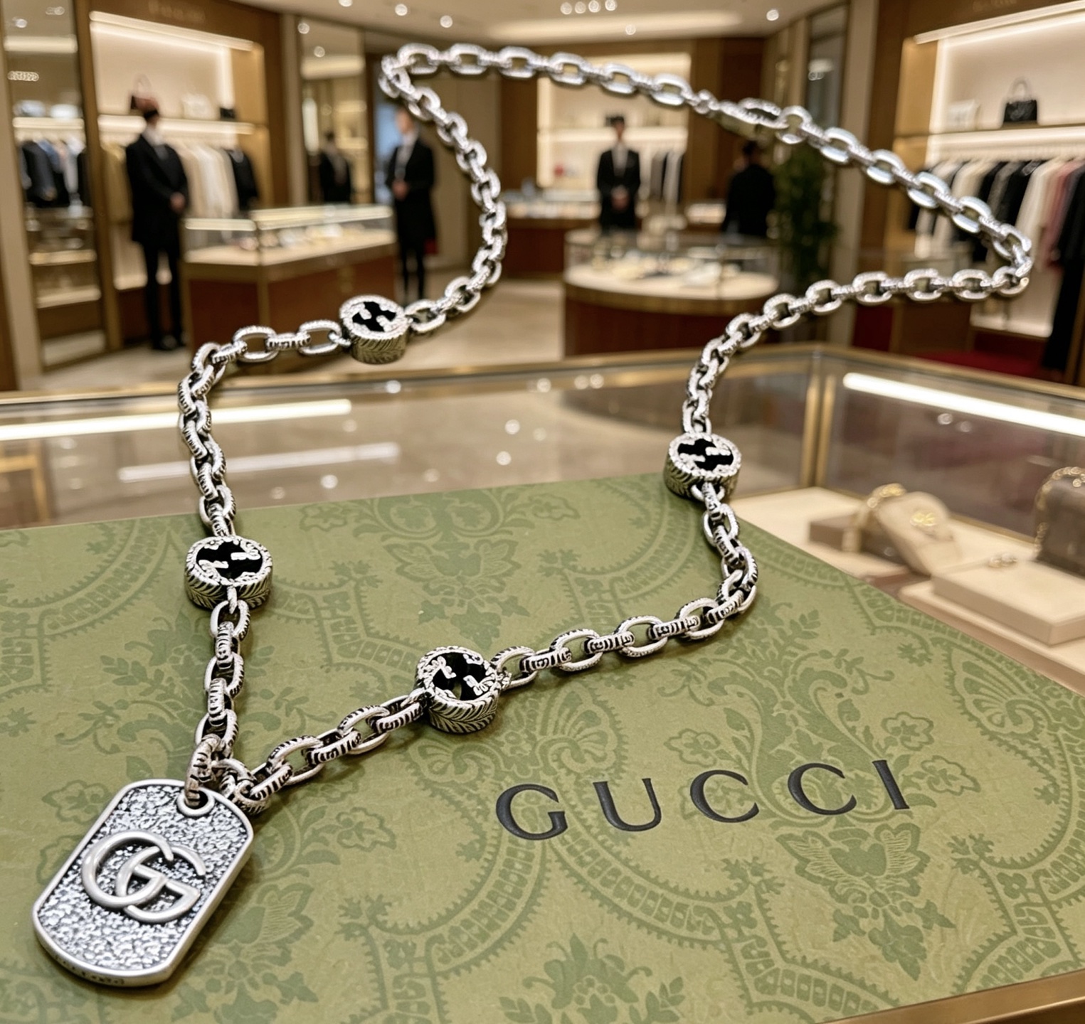 GUCCI 高仿 多元素鏈條項鏈 GG吊牌復古設計 潮流配飾| 8 GUCCI 高仿 多元素鏈條項鏈 GG吊牌復古設計 潮流配飾