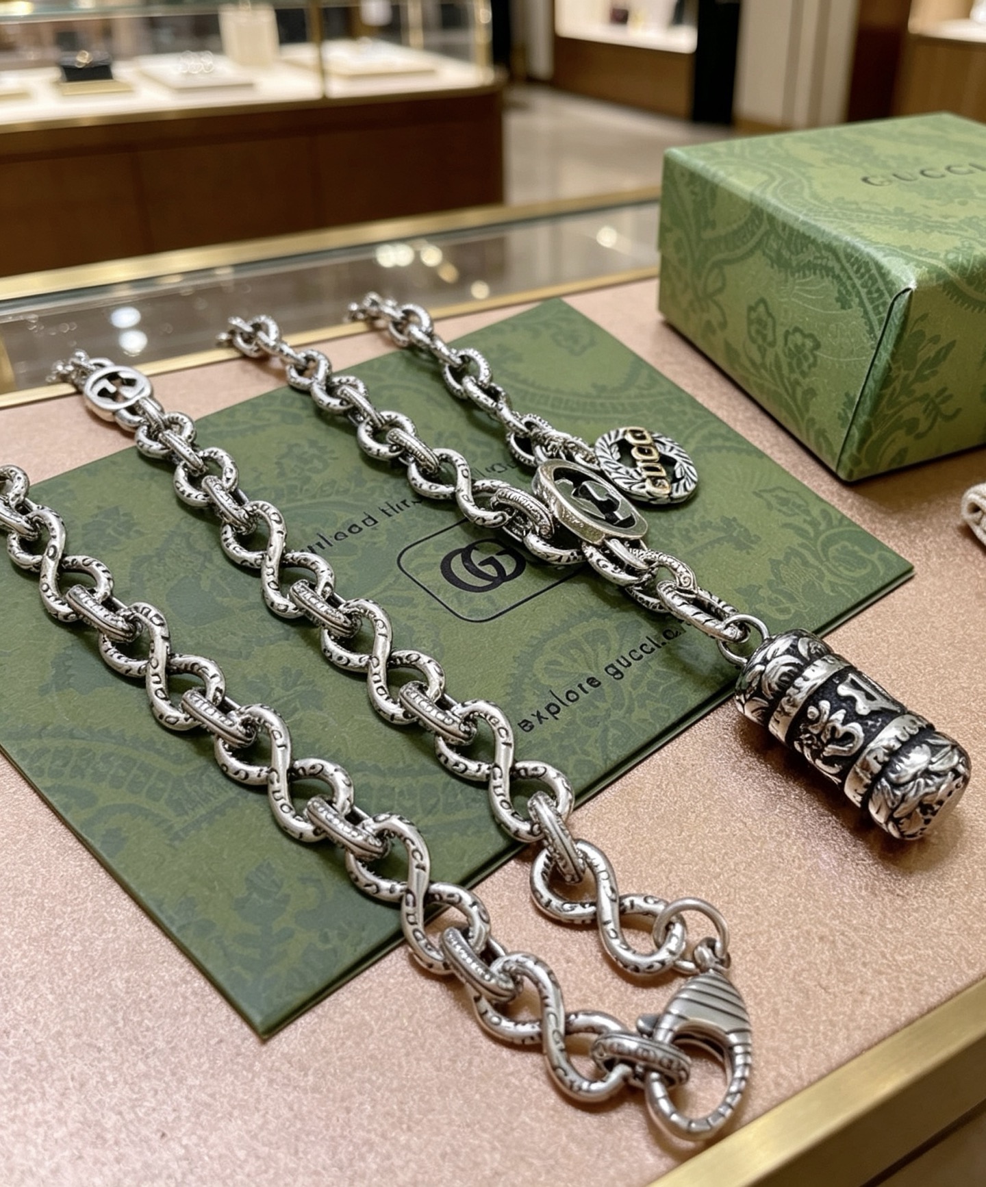 GUCCI 原單 經典吊墜長鏈項鏈 雙LOGO復古設計 百搭款| 11 GUCCI 原單 經典吊墜長鏈項鏈 雙LOGO復古設計 百搭款
