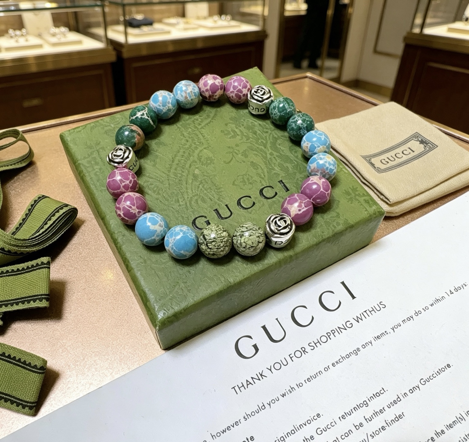 GUCCI 一比一 彩色天然石手鏈 拼色設計時尚款 個性百搭飾品| 14 GUCCI 一比一 彩色天然石手鏈 拼色設計時尚款 個性百搭飾品