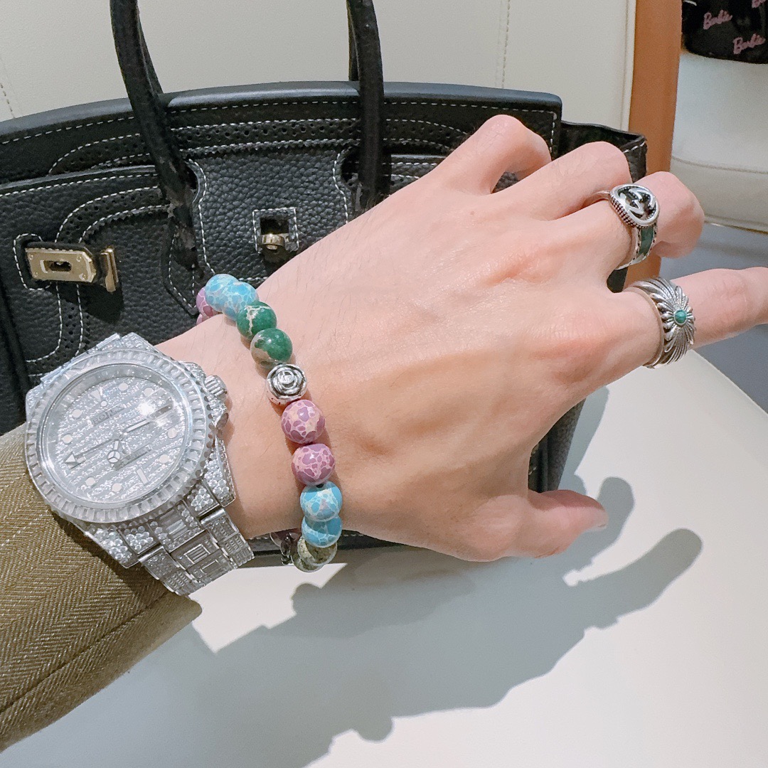 GUCCI 一比一 彩色天然石手鏈 拼色設計時尚款 個性百搭飾品| 12 GUCCI 一比一 彩色天然石手鏈 拼色設計時尚款 個性百搭飾品