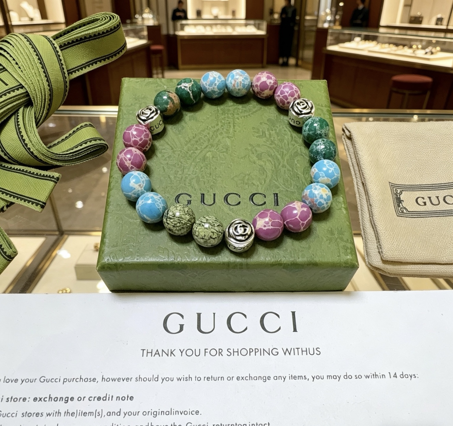 GUCCI 一比一 彩色天然石手鏈 拼色設計時尚款 個性百搭飾品| 11 GUCCI 一比一 彩色天然石手鏈 拼色設計時尚款 個性百搭飾品