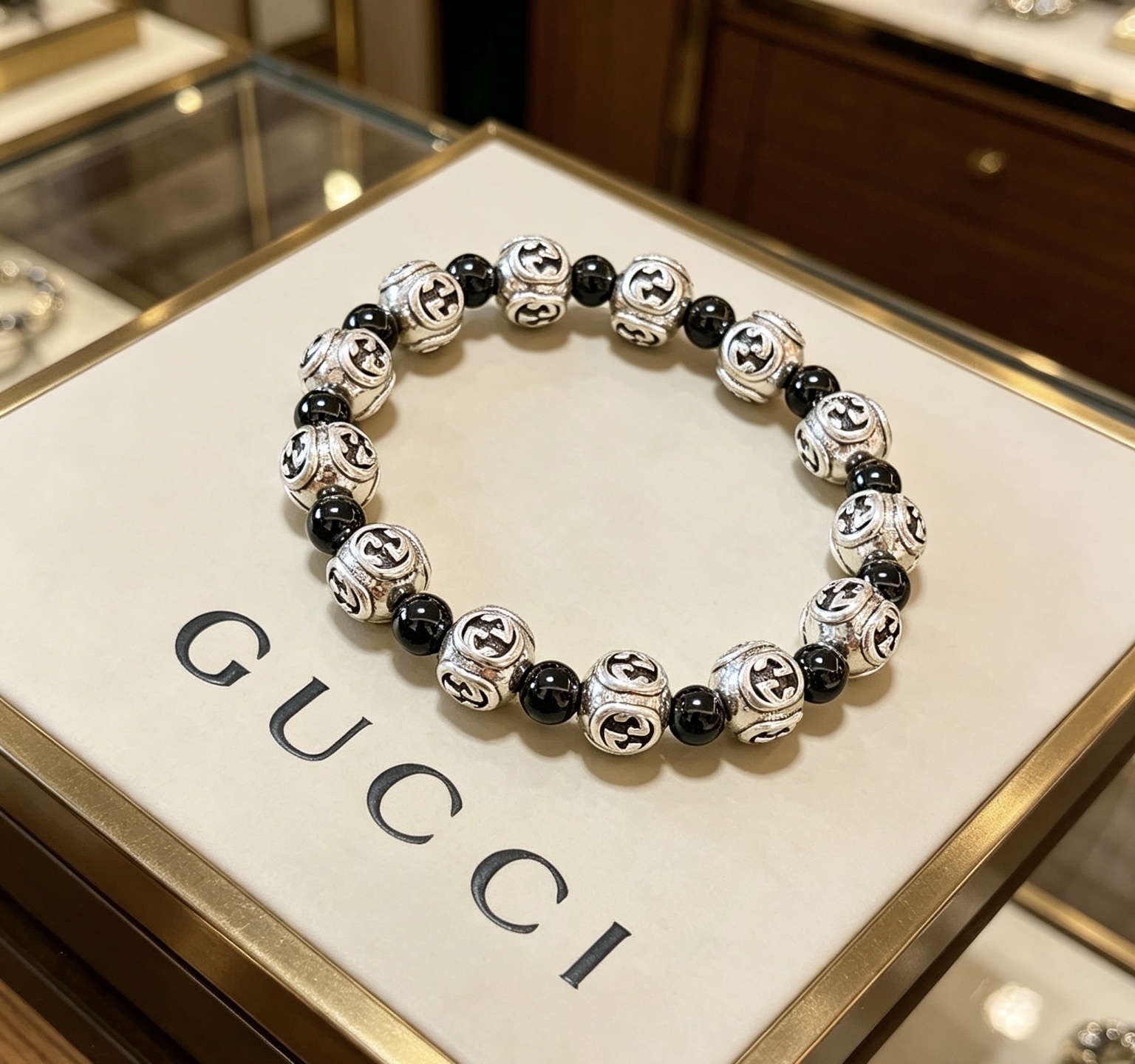 GUCCI 高仿 雙色天然石手鏈 個性設計 潮流時尚配飾| 14 GUCCI 高仿 雙色天然石手鏈 個性設計 潮流時尚配飾