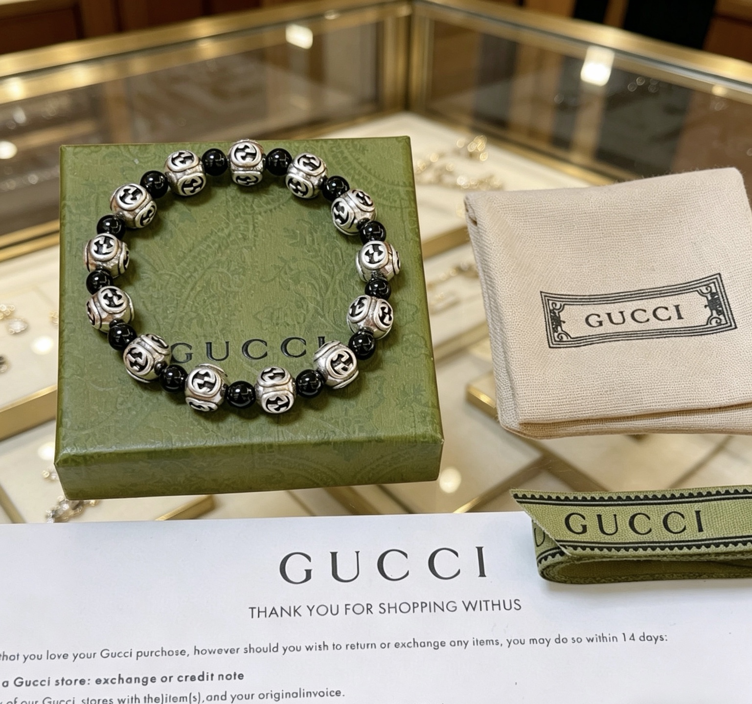 GUCCI 高仿 雙色天然石手鏈 個性設計 潮流時尚配飾| 12 GUCCI 高仿 雙色天然石手鏈 個性設計 潮流時尚配飾