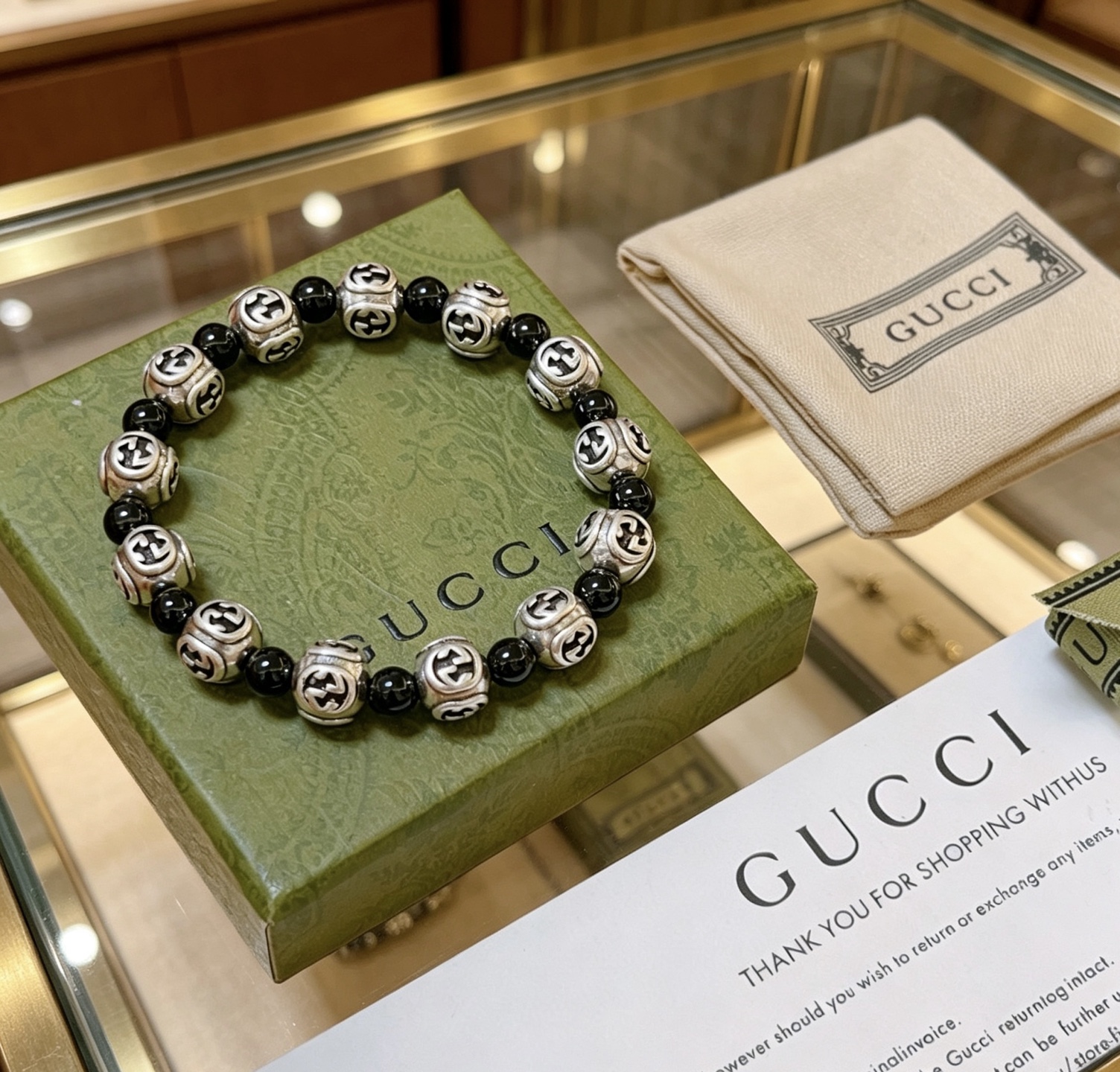 GUCCI 高仿 雙色天然石手鏈 個性設計 潮流時尚配飾| 11 GUCCI 高仿 雙色天然石手鏈 個性設計 潮流時尚配飾