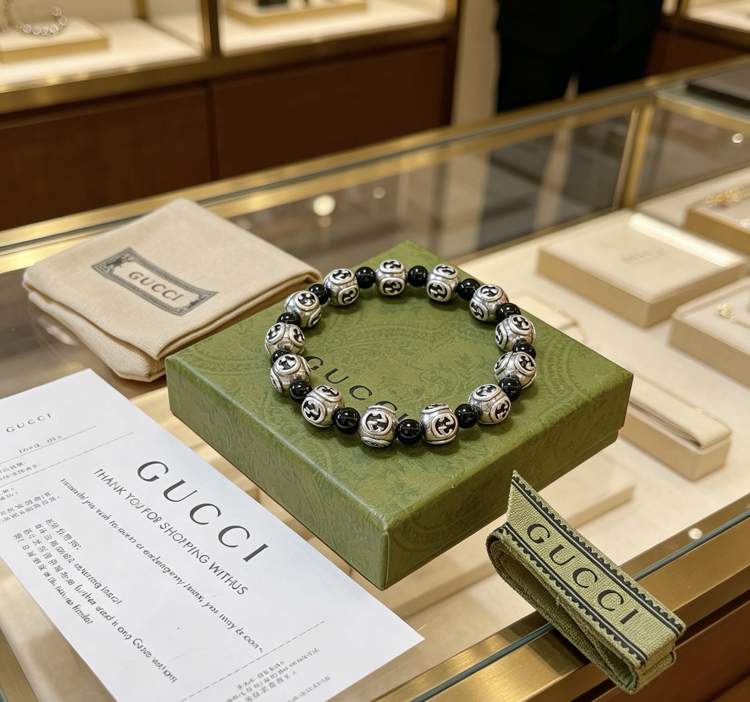 GUCCI 高仿 雙色天然石手鏈 個性設計 潮流時尚配飾| 9 GUCCI 高仿 雙色天然石手鏈 個性設計 潮流時尚配飾