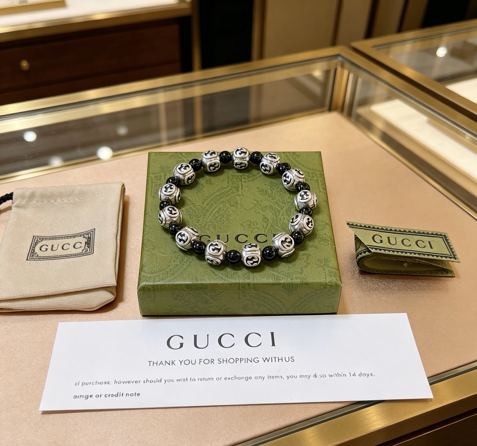 GUCCI 高仿 雙色天然石手鏈 個性設計 潮流時尚配飾| 7 GUCCI 高仿 雙色天然石手鏈 個性設計 潮流時尚配飾