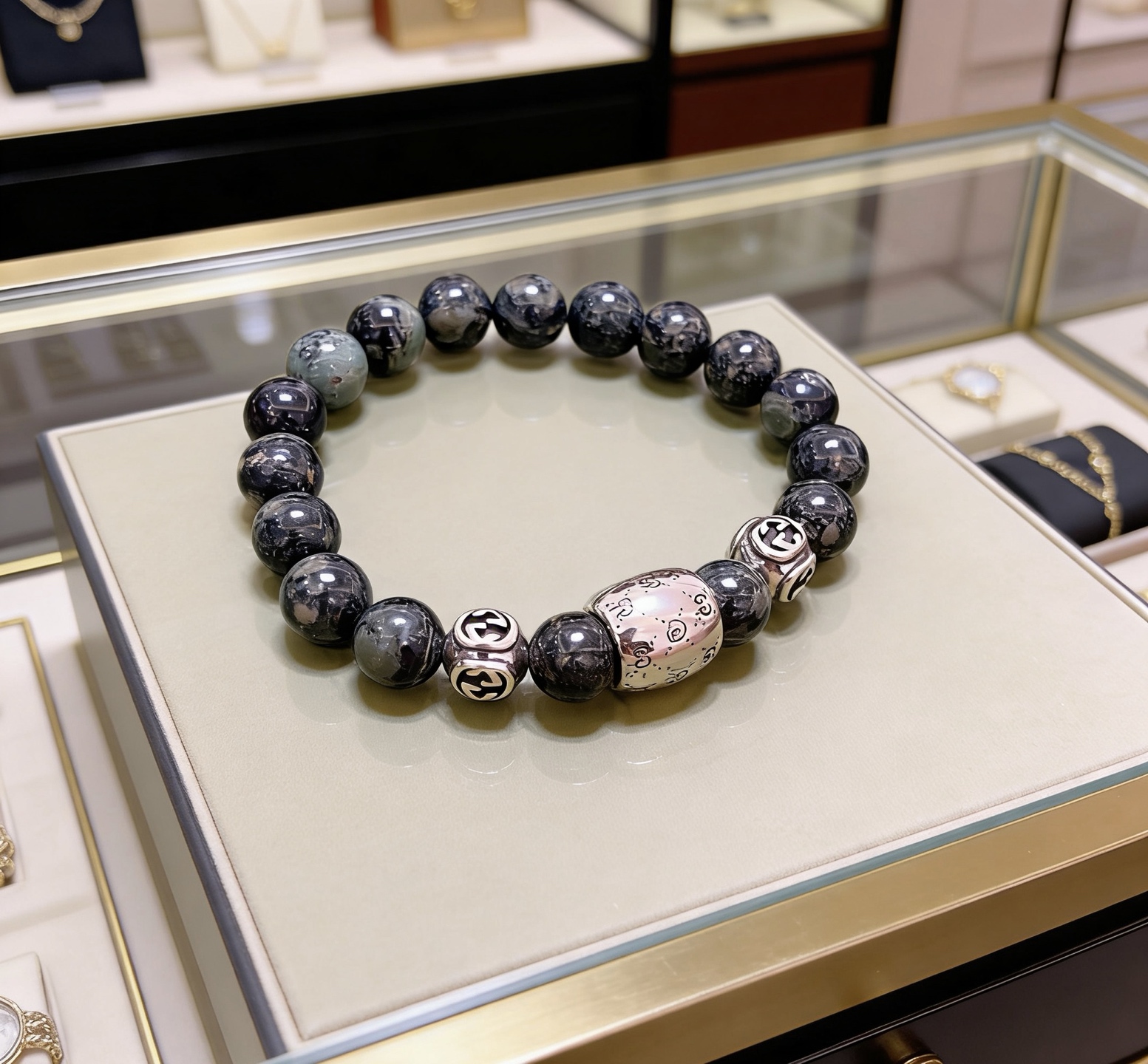 GUCCI高仿雙G經典圓牌天然石手鏈 高端質感潮流款| 11 GUCCI高仿雙G經典圓牌天然石手鏈 高端質感潮流款