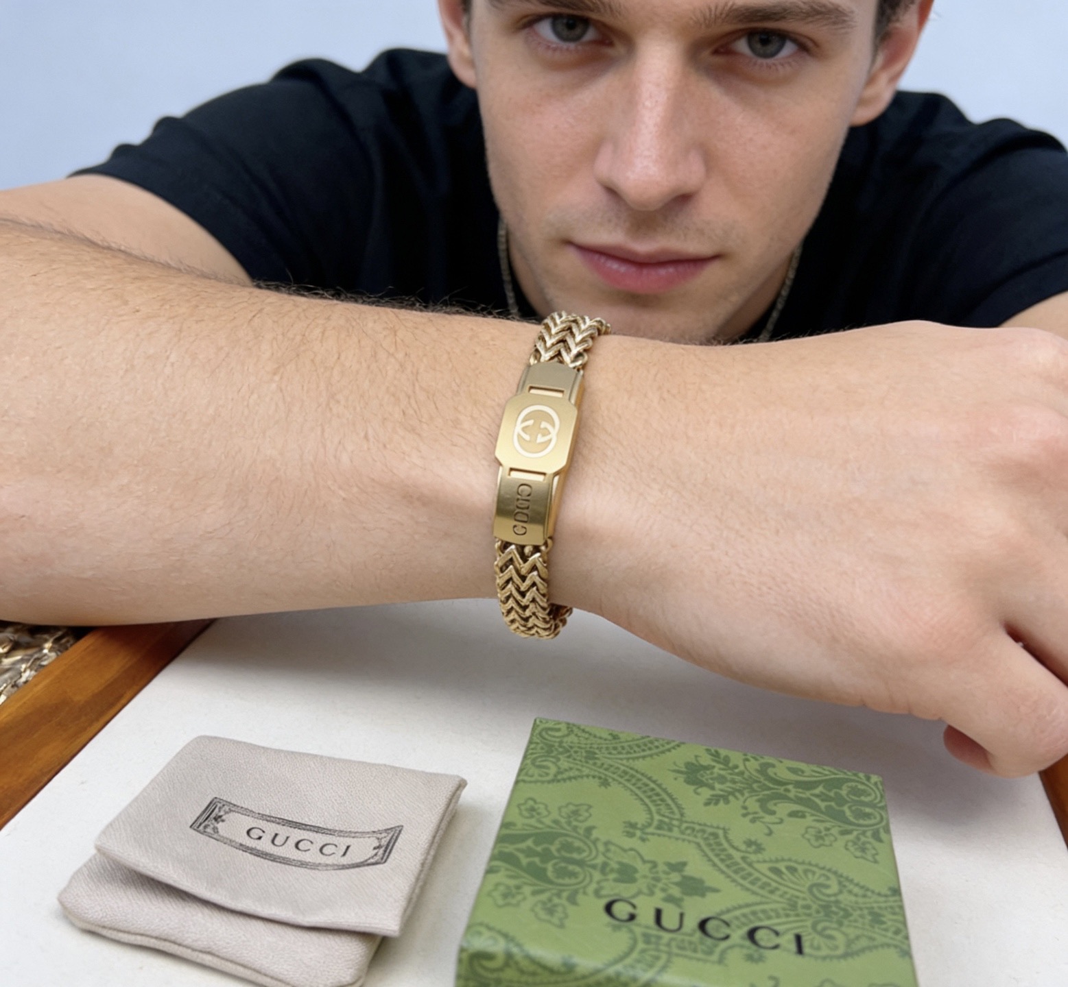 GUCCI原單雙G浮雕經典金屬手鏈 高端復古潮流款| 10 GUCCI原單雙G浮雕經典金屬手鏈 高端復古潮流款