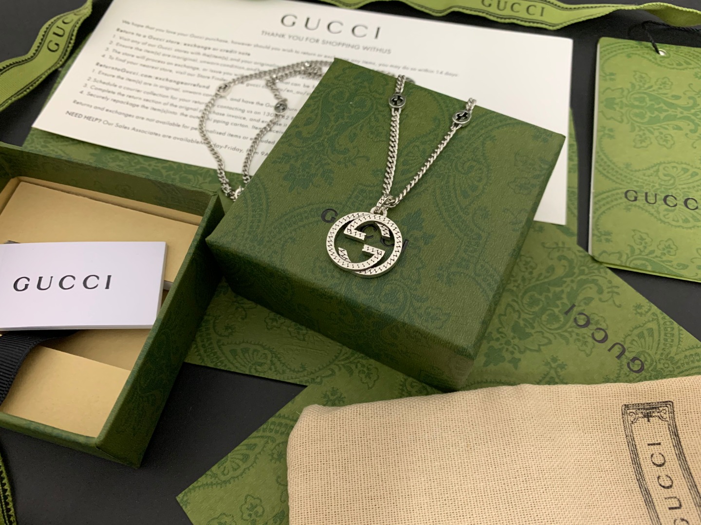 GUCCI一比一雙G細鏈圓環項鍊 簡約時尚款| 7 GUCCI一比一雙G細鏈圓環項鍊 簡約時尚款