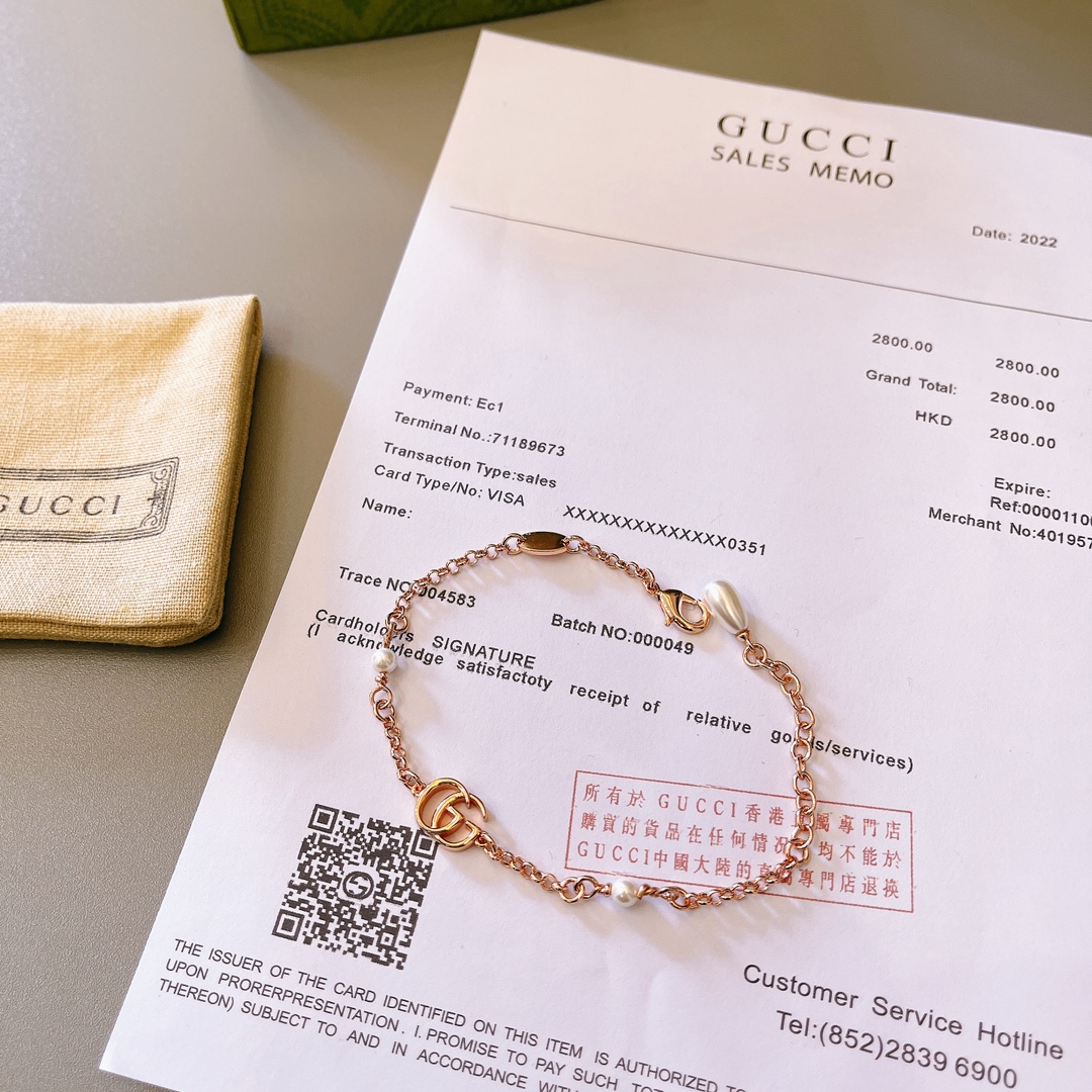 Gucci原單玫瑰金雙G手鍊 女士精緻百搭輕奢款| 14 Gucci原單玫瑰金雙G手鍊 女士精緻百搭輕奢款