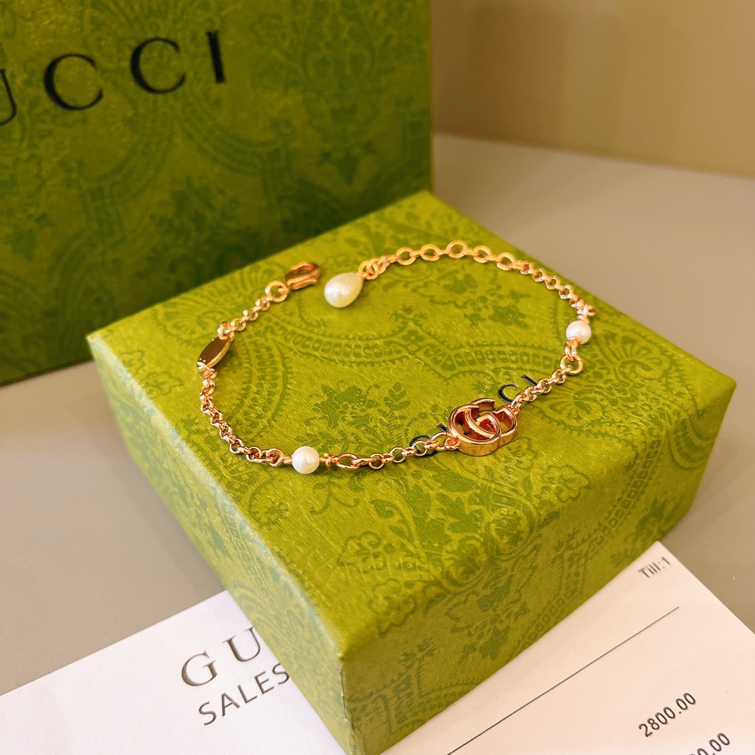Gucci原單玫瑰金雙G手鍊 女士精緻百搭輕奢款| 12 Gucci原單玫瑰金雙G手鍊 女士精緻百搭輕奢款
