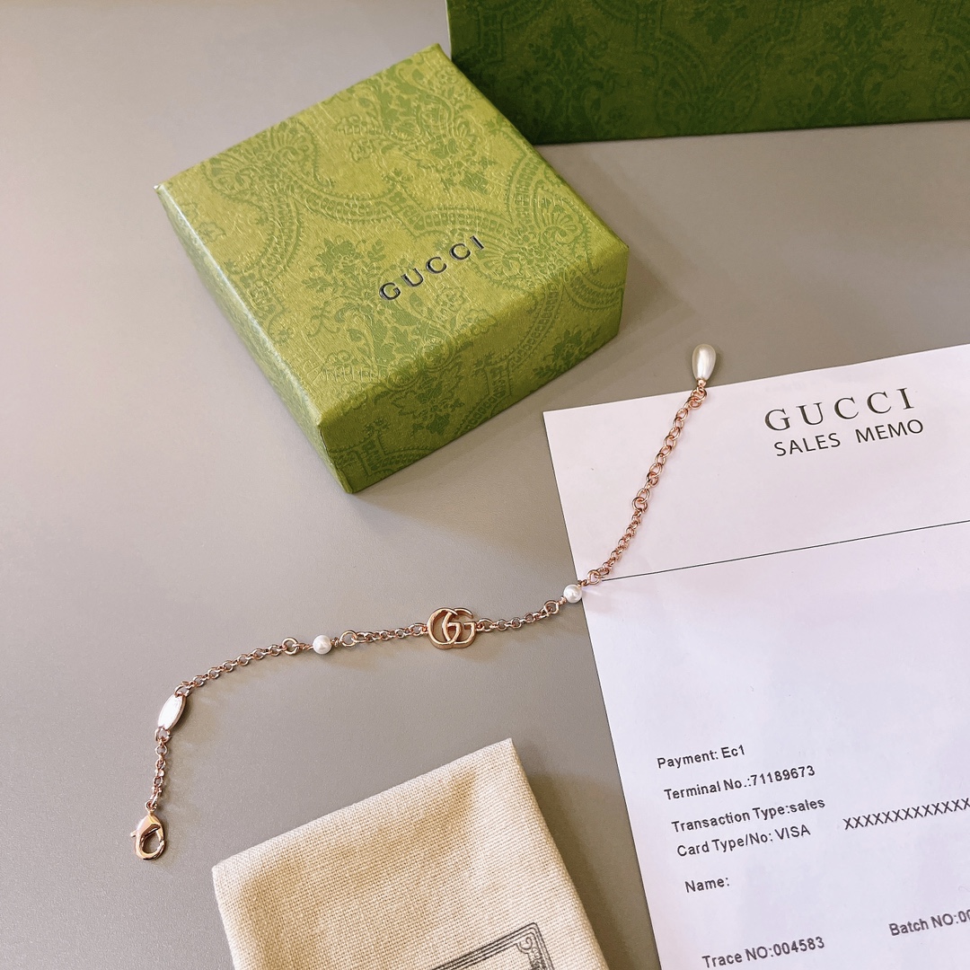 Gucci原單玫瑰金雙G手鍊 女士精緻百搭輕奢款| 10 Gucci原單玫瑰金雙G手鍊 女士精緻百搭輕奢款