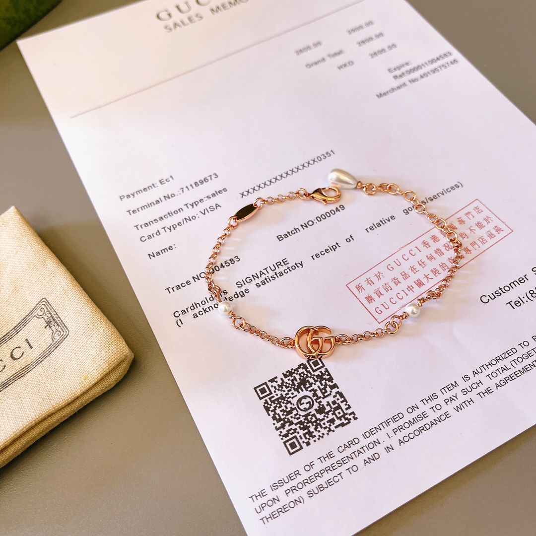 Gucci原單玫瑰金雙G手鍊 女士精緻百搭輕奢款| 9 Gucci原單玫瑰金雙G手鍊 女士精緻百搭輕奢款
